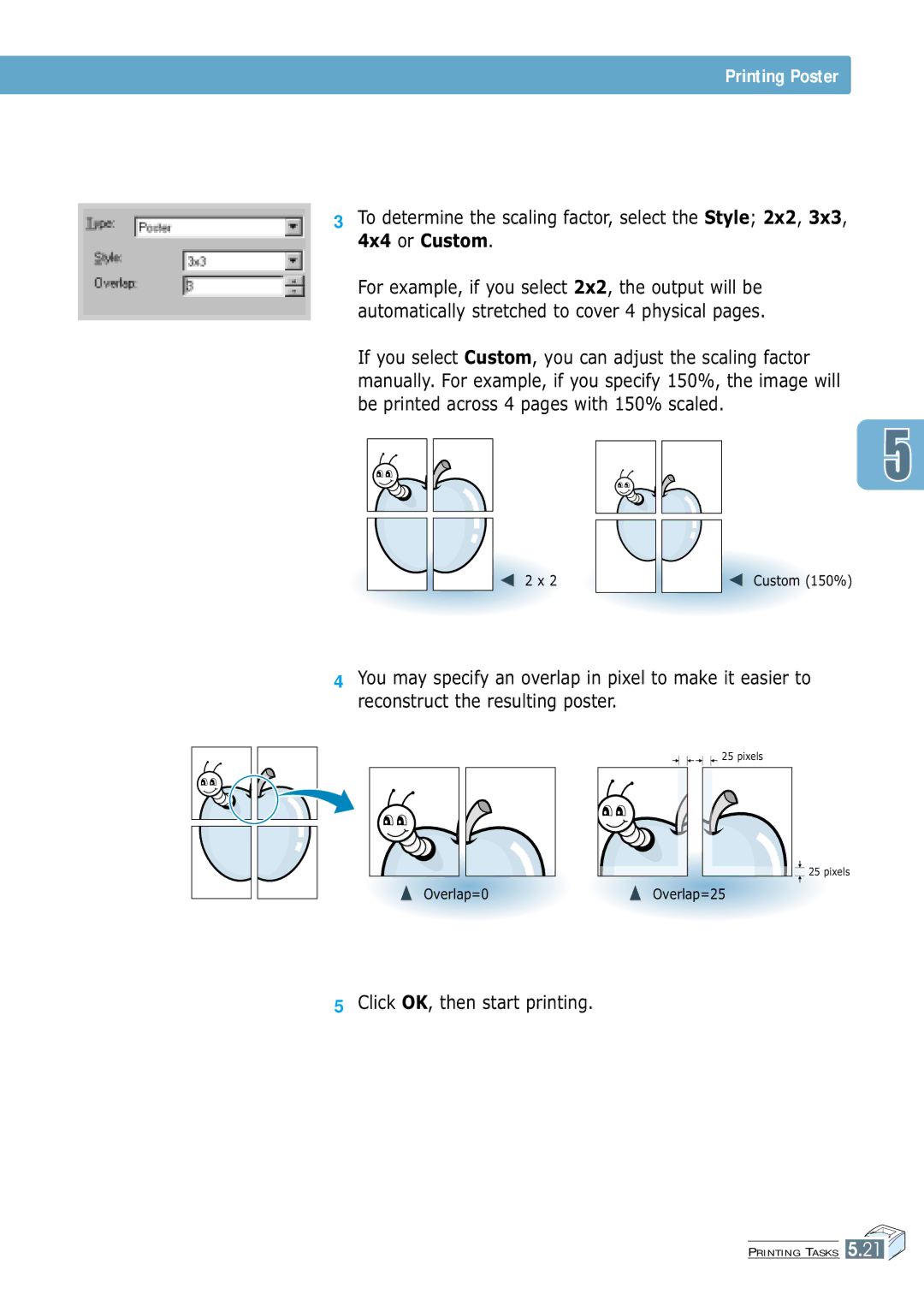 Samsung 7300N manual Printing Poster 