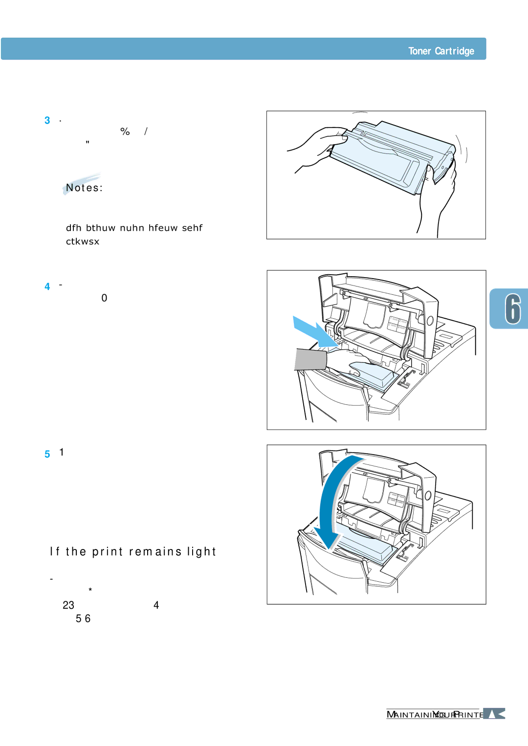 Samsung 7300N manual If the print remains light 