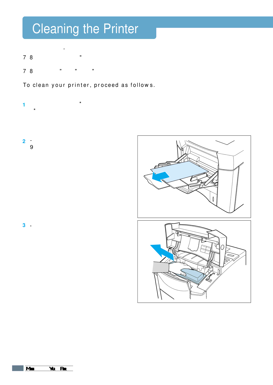 Samsung 7300N manual Cleaning the Printer, To clean your printer, proceed as follows 