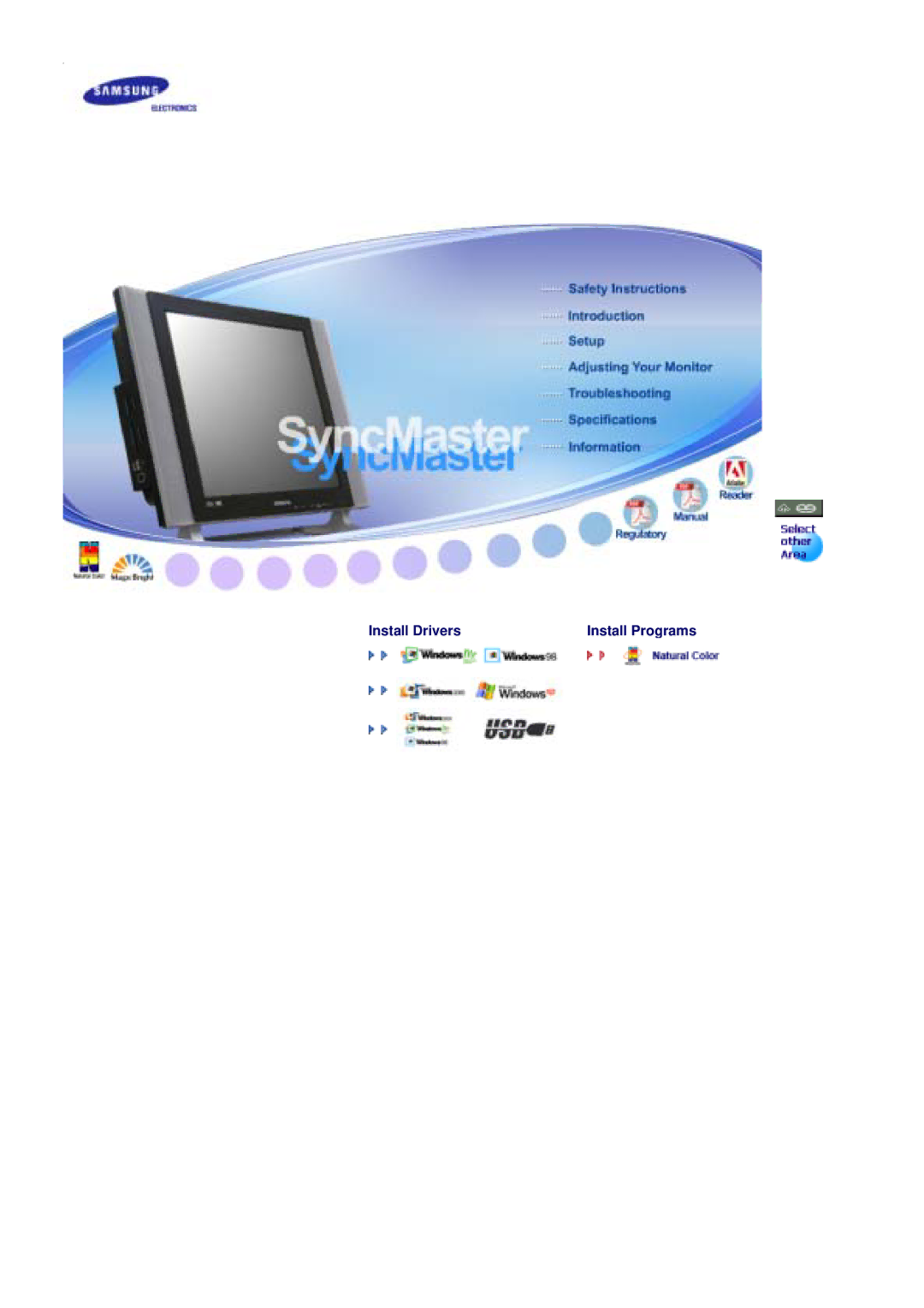 Samsung 730MP manual Install Drivers Install Programs 