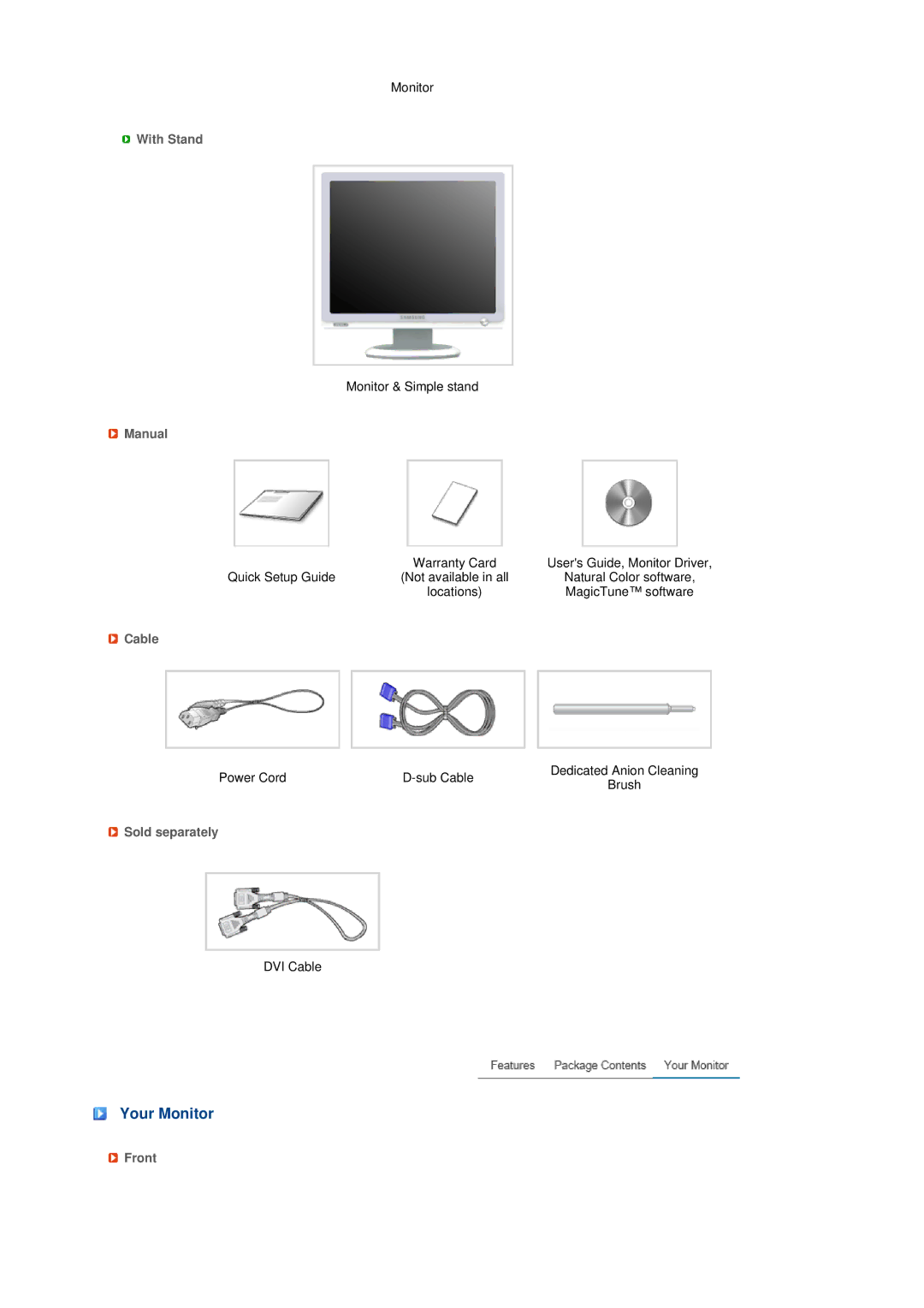 Samsung 731BA, 931BA manual Your Monitor 