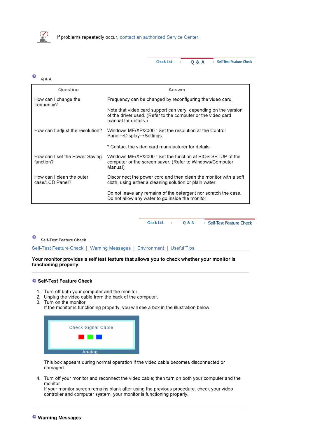 Samsung 731N manual Question, Answer 