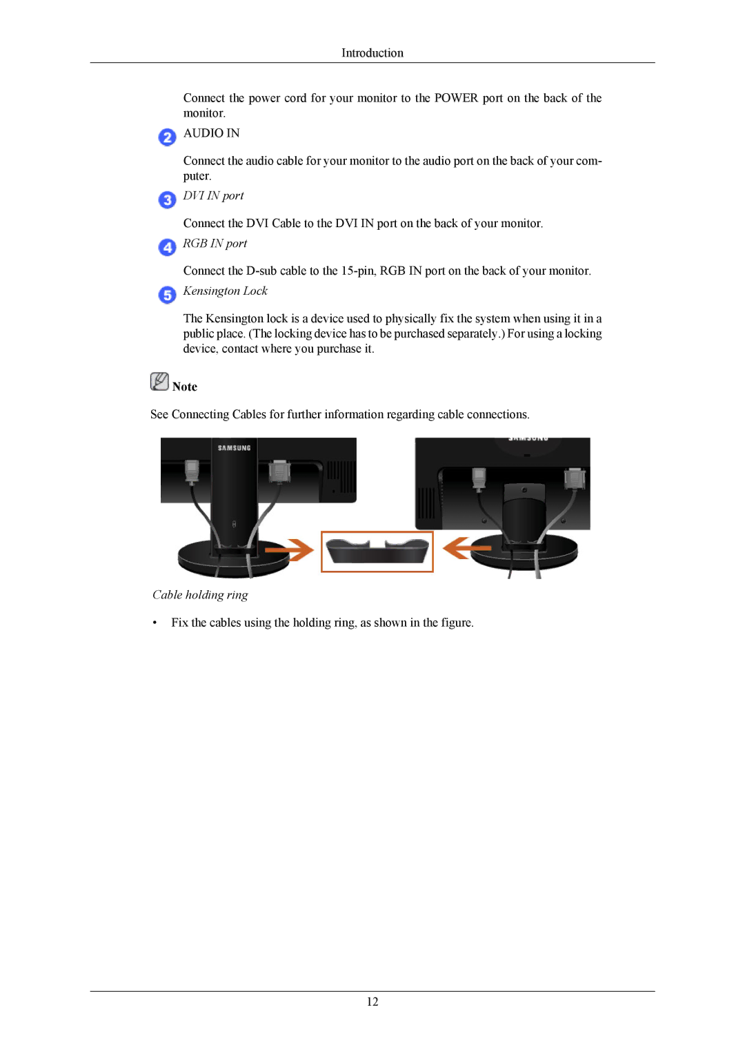 Samsung 943BM, 743BM user manual DVI in port 