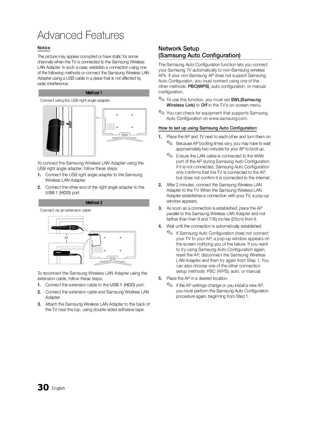 Samsung 750 user manual Network Setup Samsung Auto Configuration, How to set up using Samsung Auto Configuration 