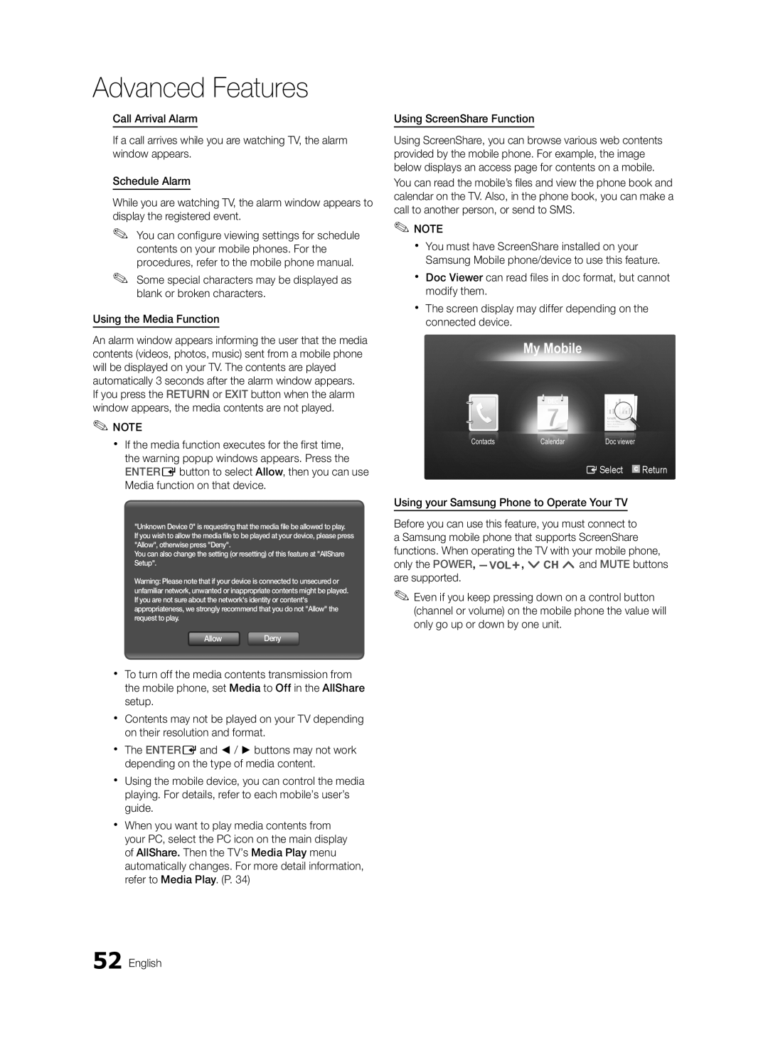 Samsung 750 user manual My Mobile, ESelect 