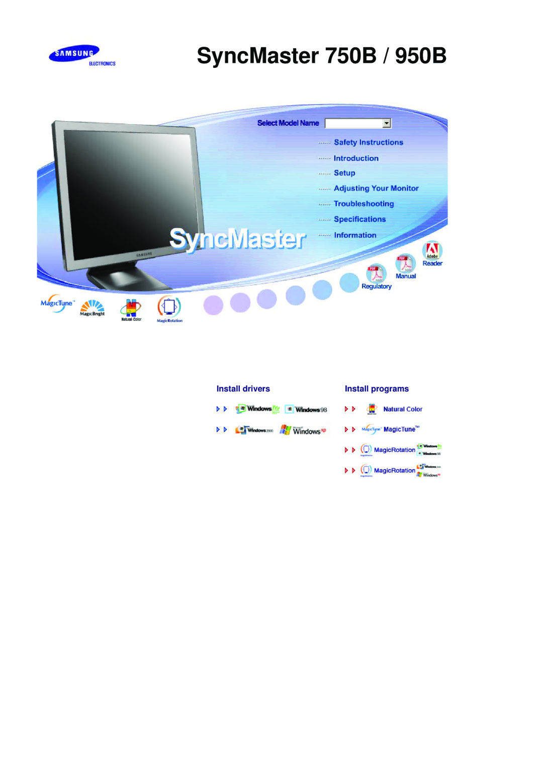 Samsung manual SyncMaster 750B / 950B 