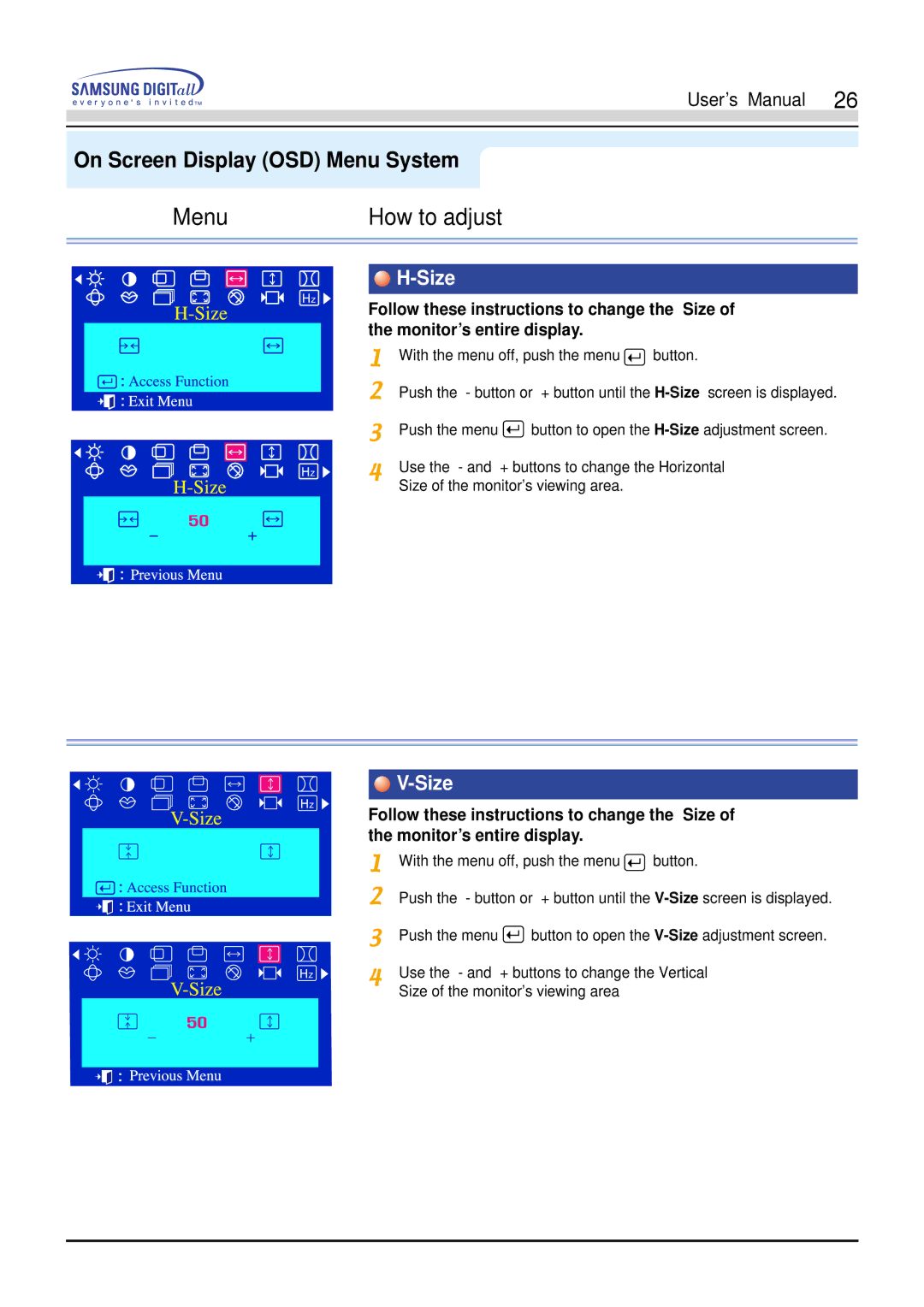 Samsung 750s, 753s, 753v, 753Ms, 750Ms manual Size 