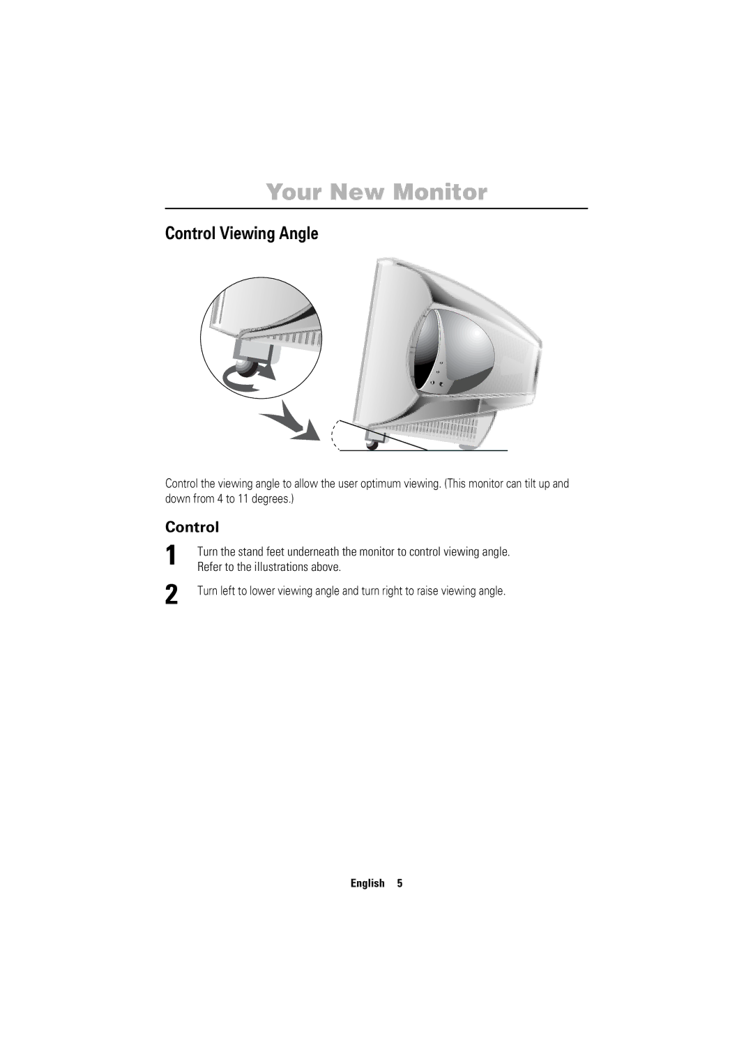 Samsung 750ST manual Control Viewing Angle, Refer to the illustrations above 