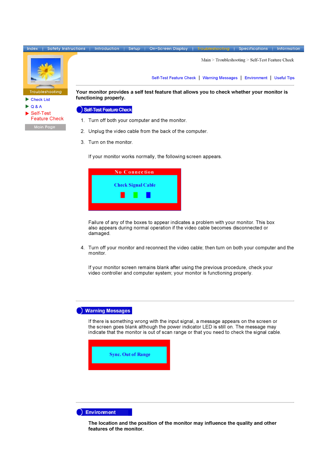 Samsung 753s, 753v, 750s, 753Ms, 753Ms, 753v, 750s, 753s manual Self-Test Feature Check 