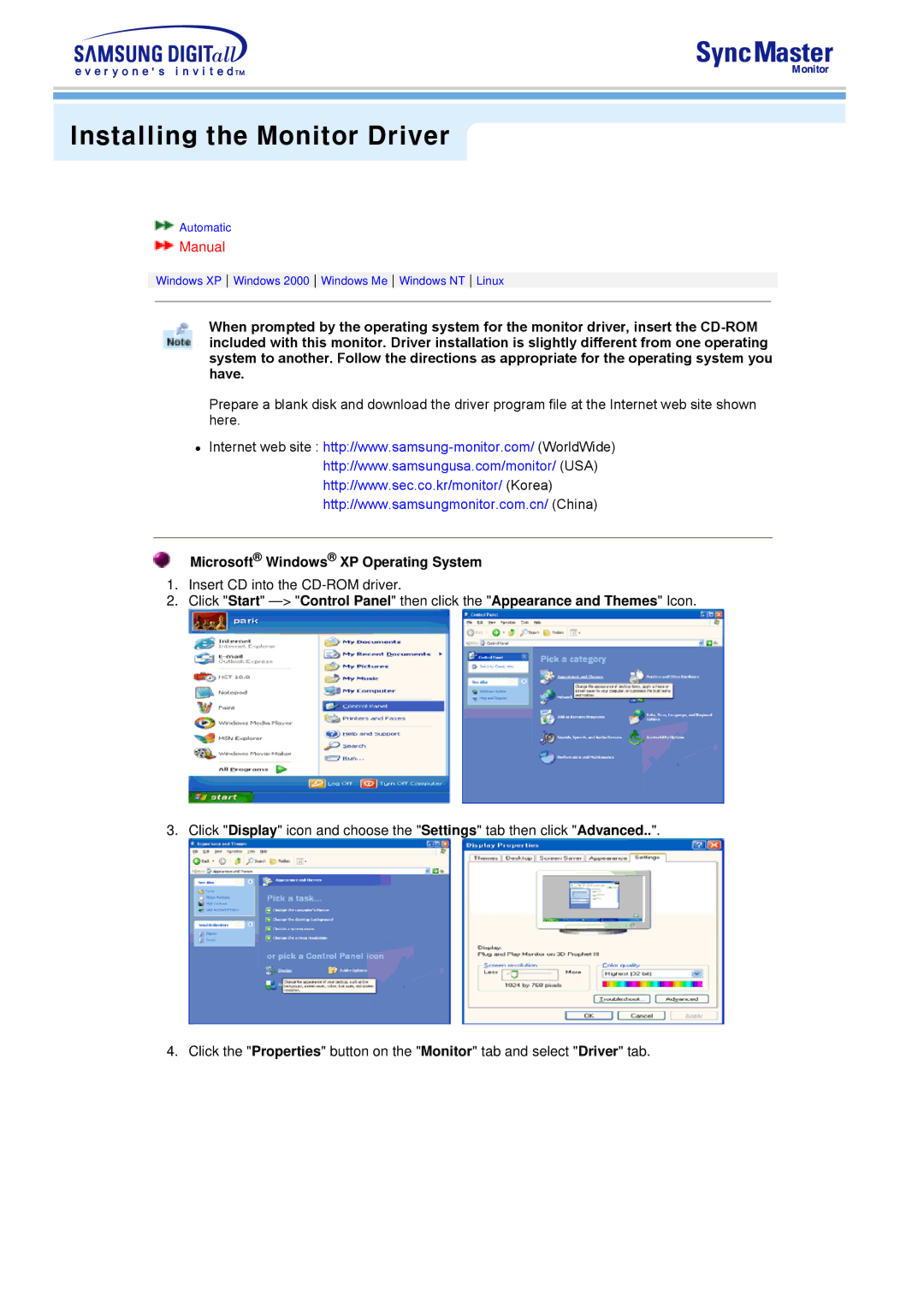 Samsung 753v, 753S manual Microsoft Windows XP Operating System 