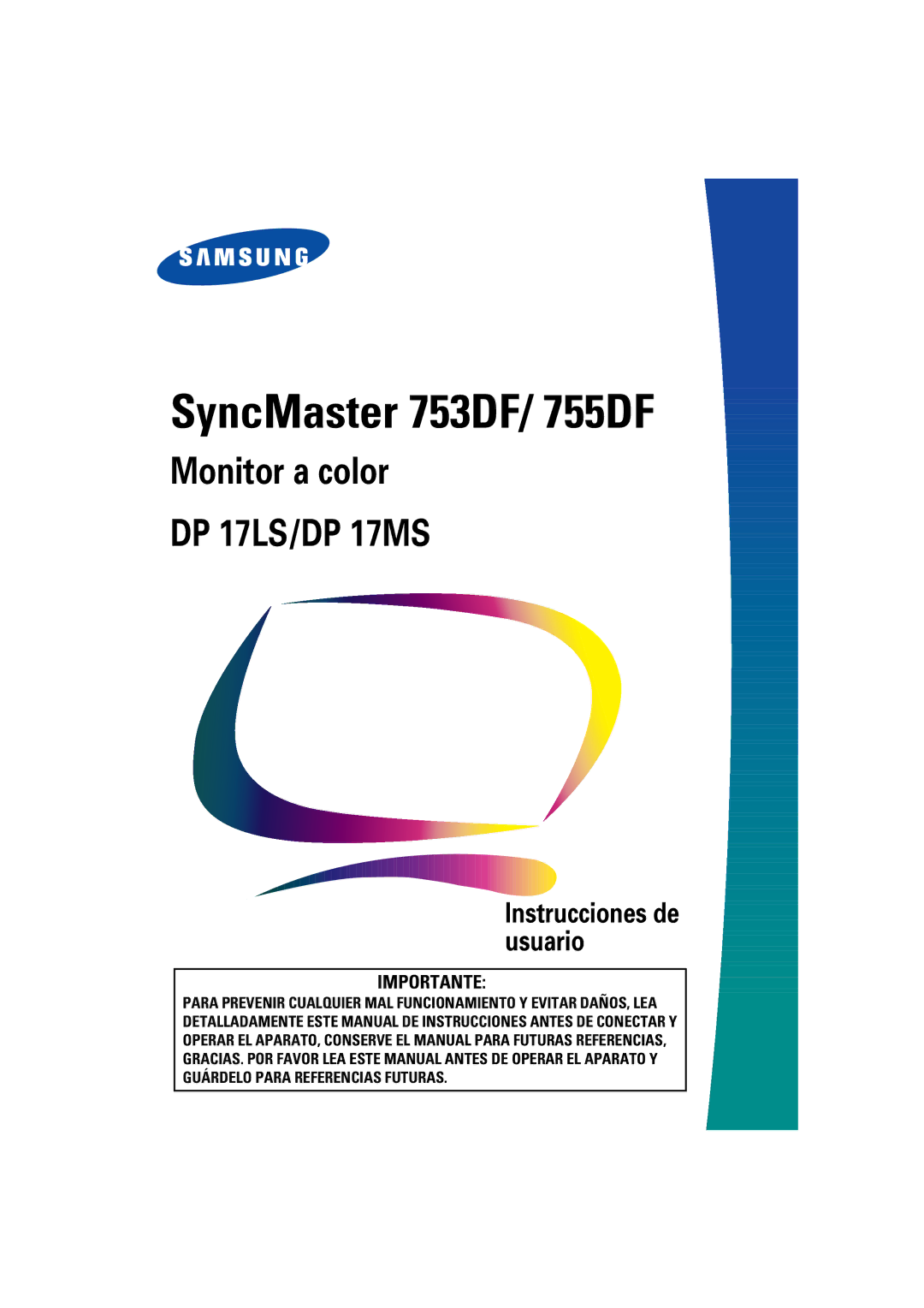 Samsung manual SyncMaster 753DF/ 755DF 