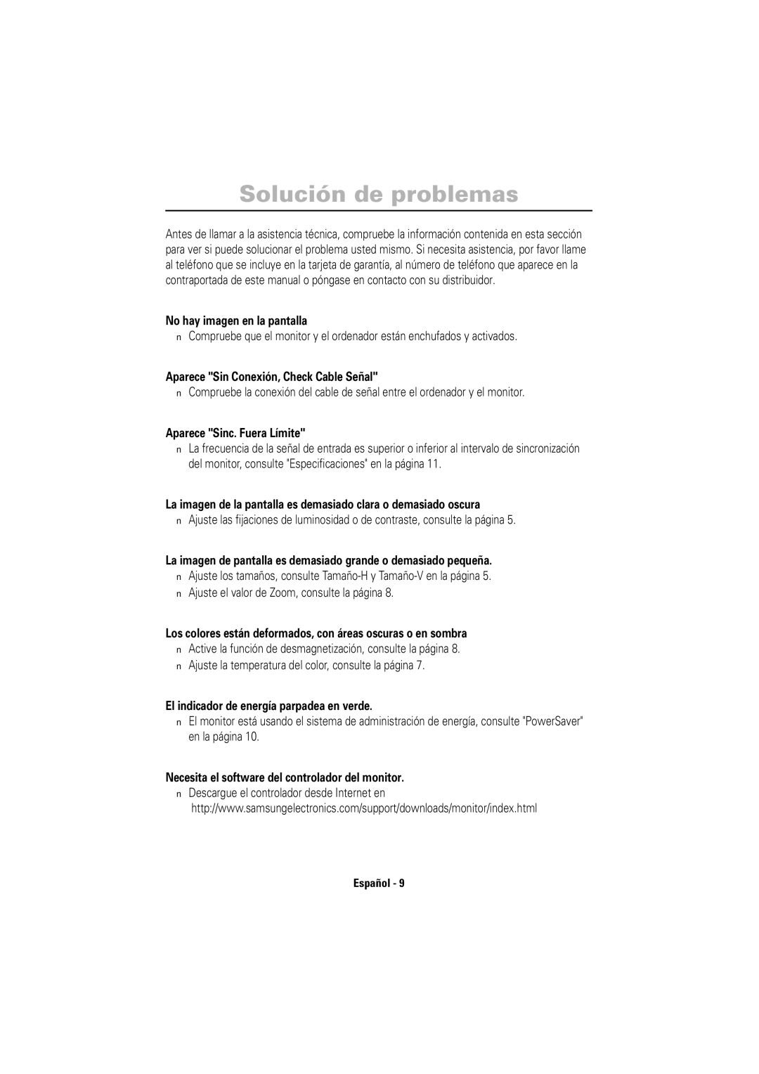 Samsung 755DF manual Solución de problemas 