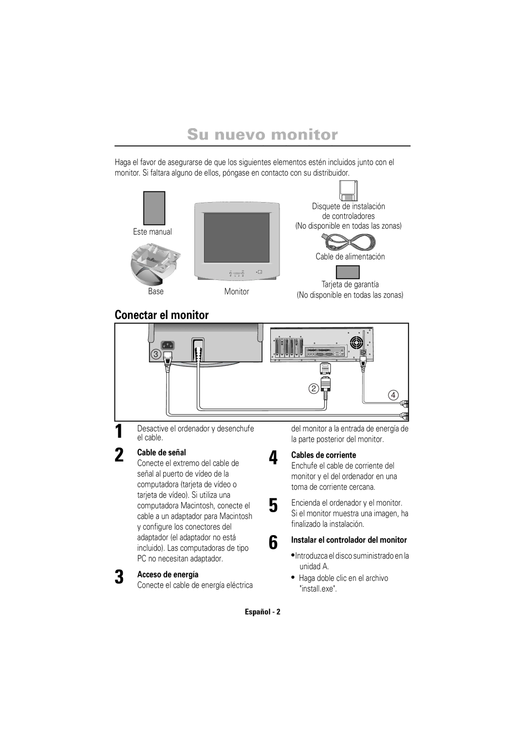 Samsung 755DF manual Su nuevo monitor, Conectar el monitor 