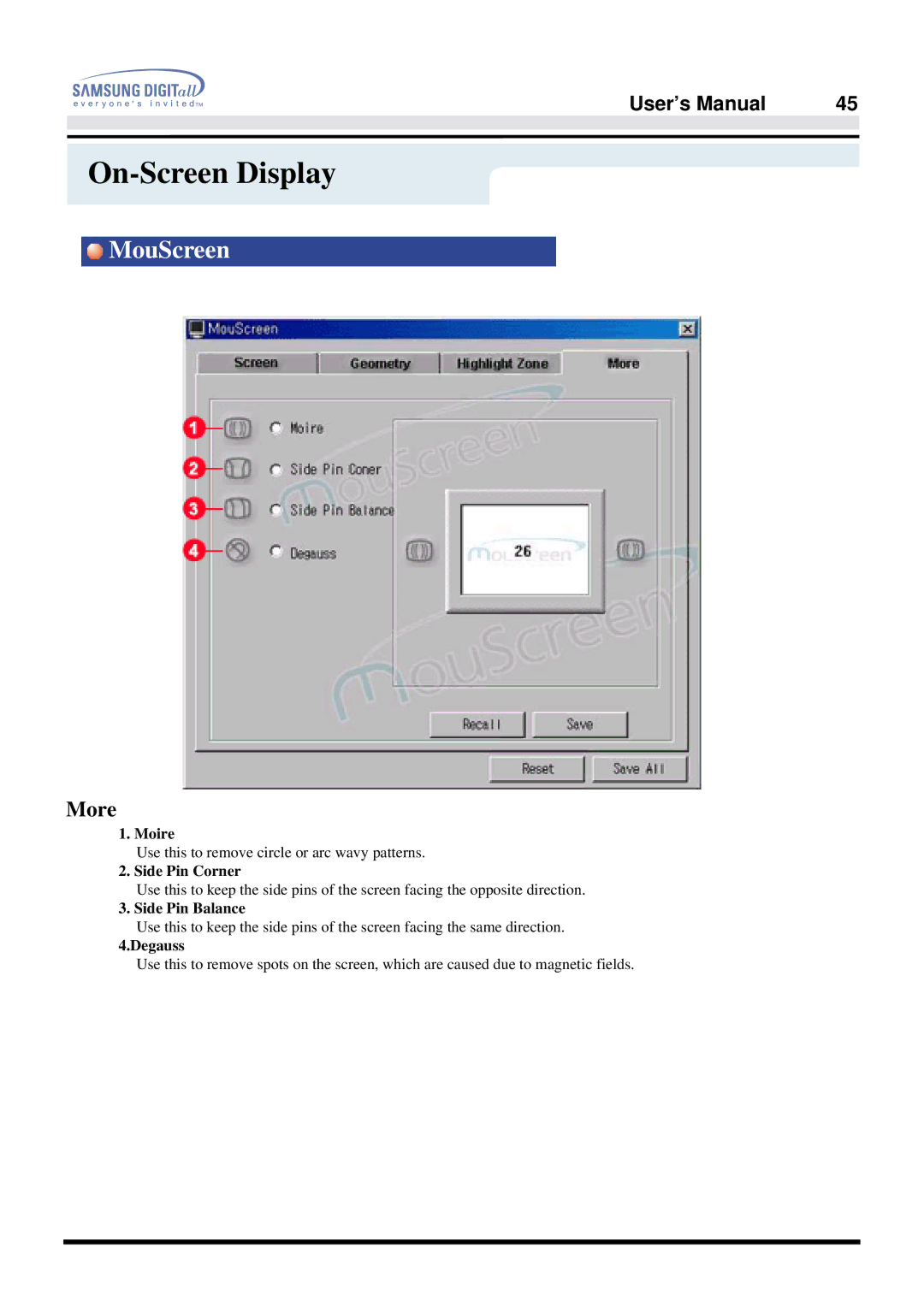 Samsung 757DFX manual More 