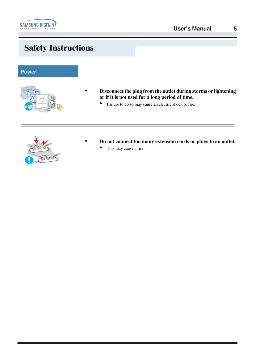 Samsung 757DFX manual This may cause a fire 