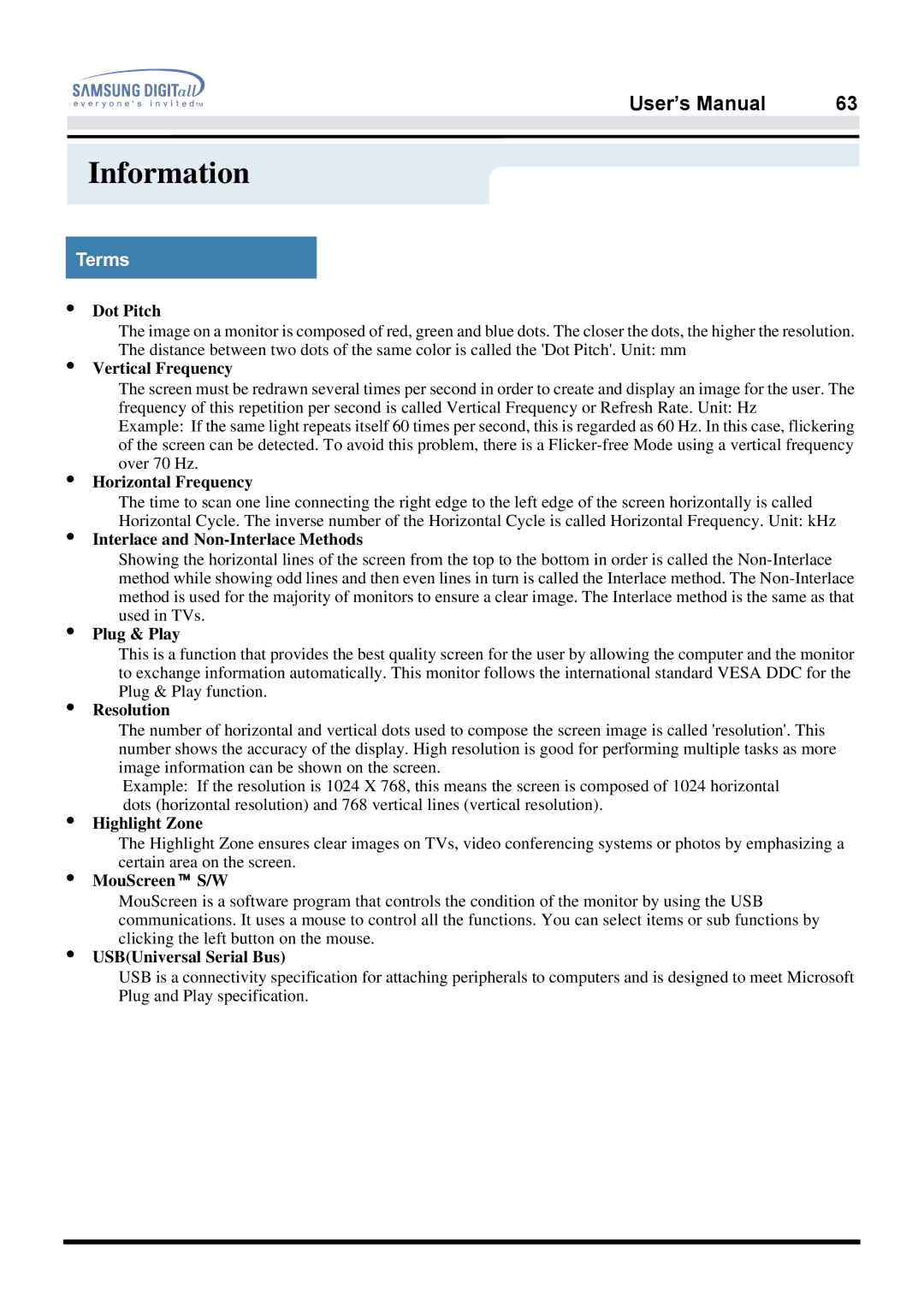 Samsung 757DFX manual Terms 