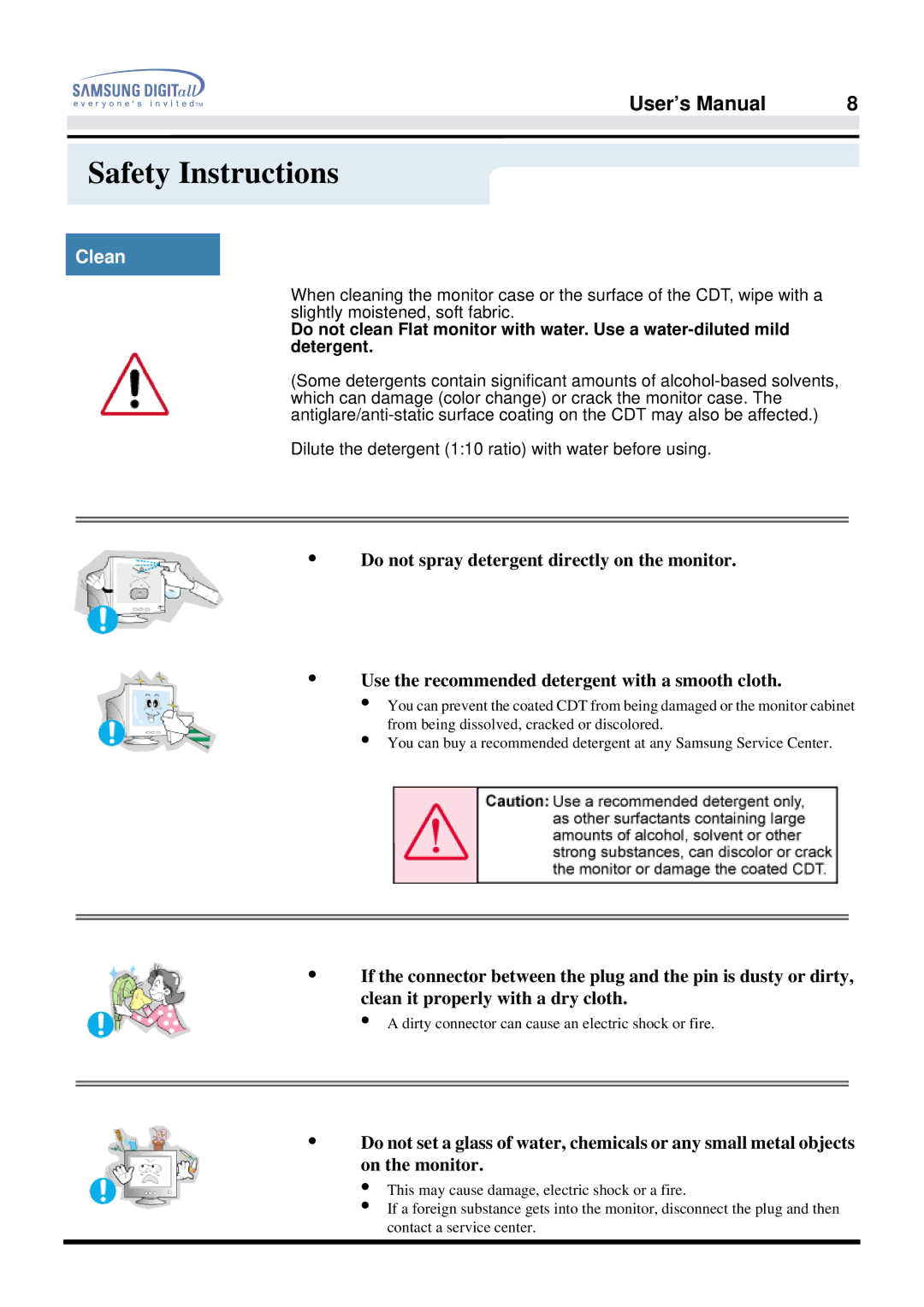 Samsung 757DFX manual Clean 