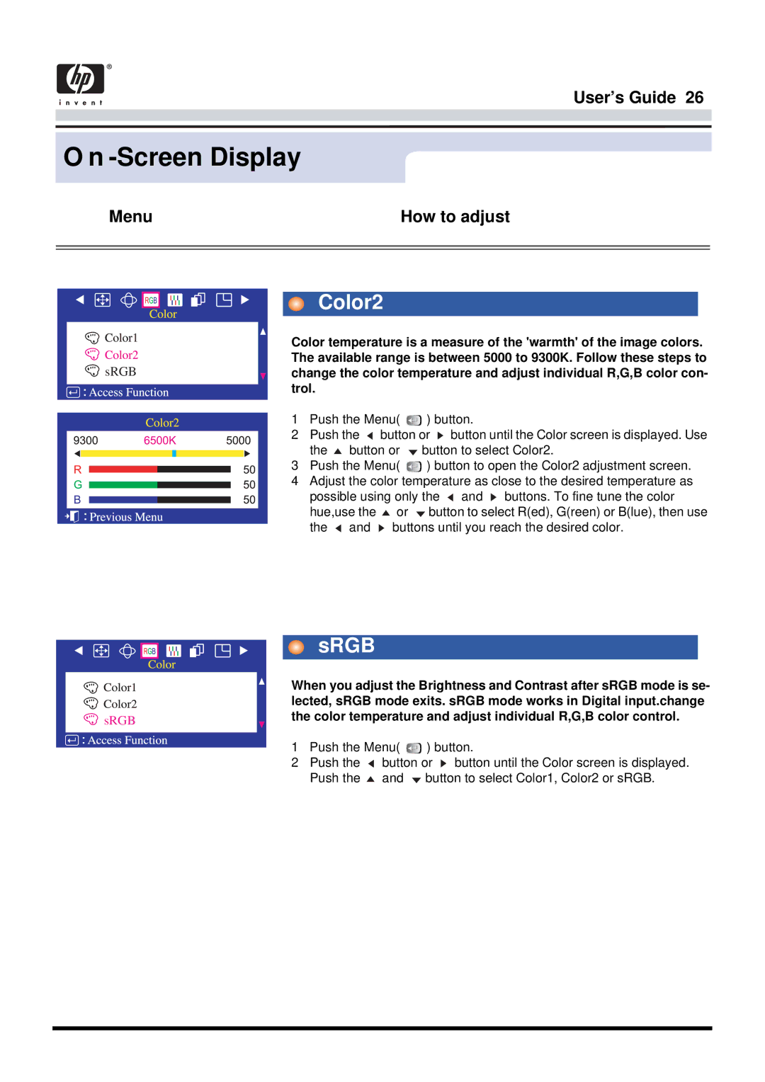 Samsung 757MB manual Color2, Srgb 