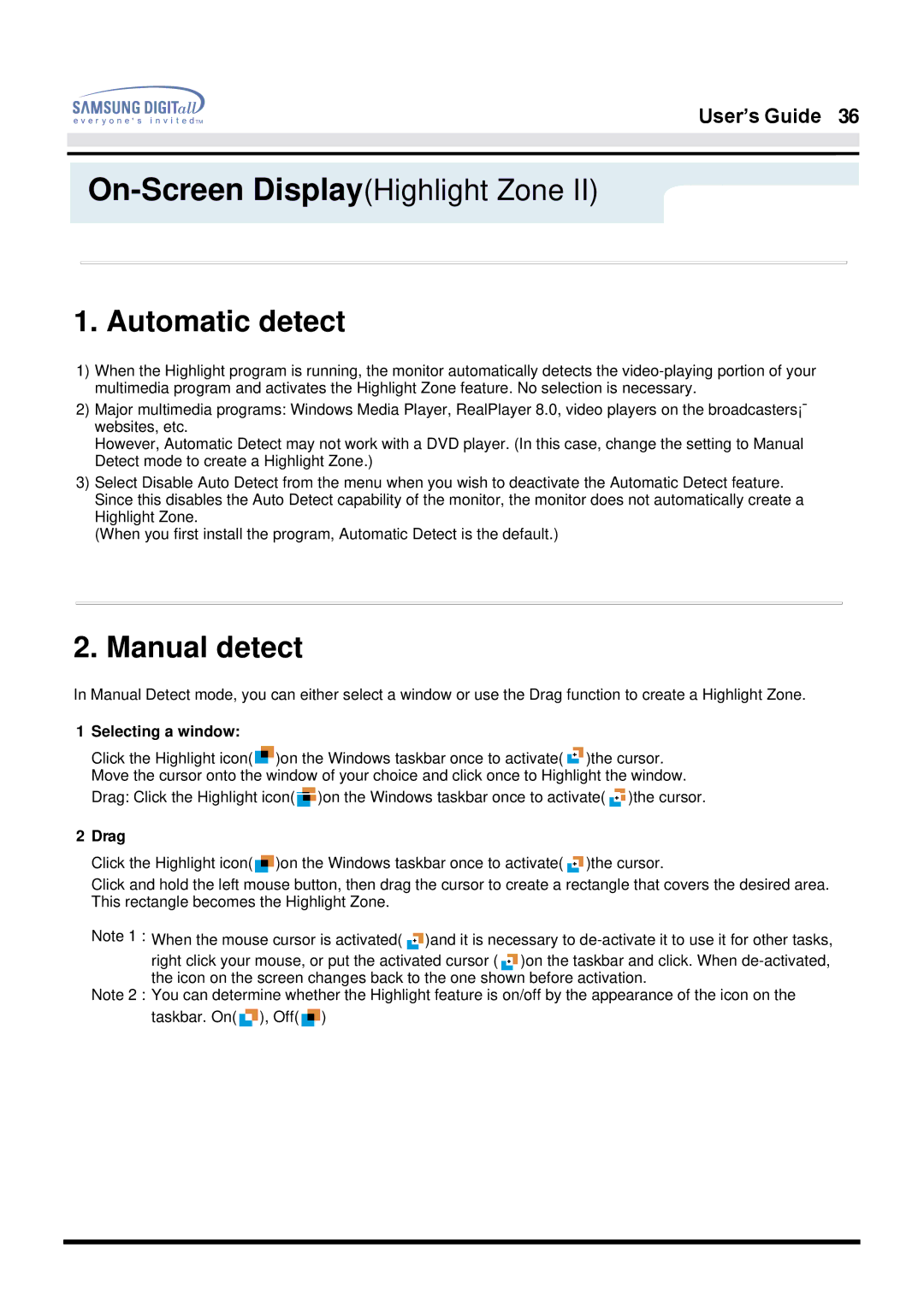 Samsung 757MB manual Automatic detect 