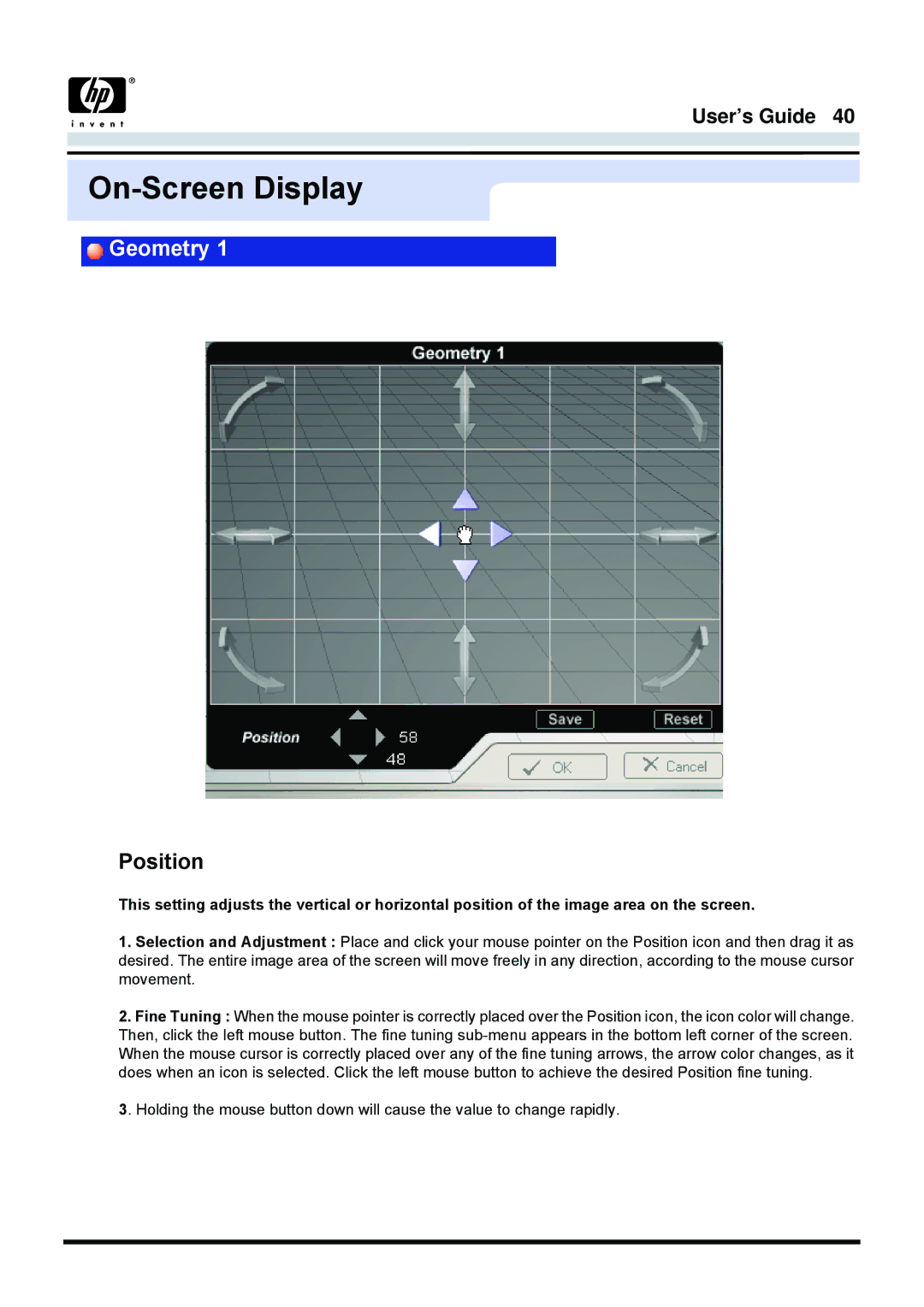 Samsung 757MB manual Geometry, Position 