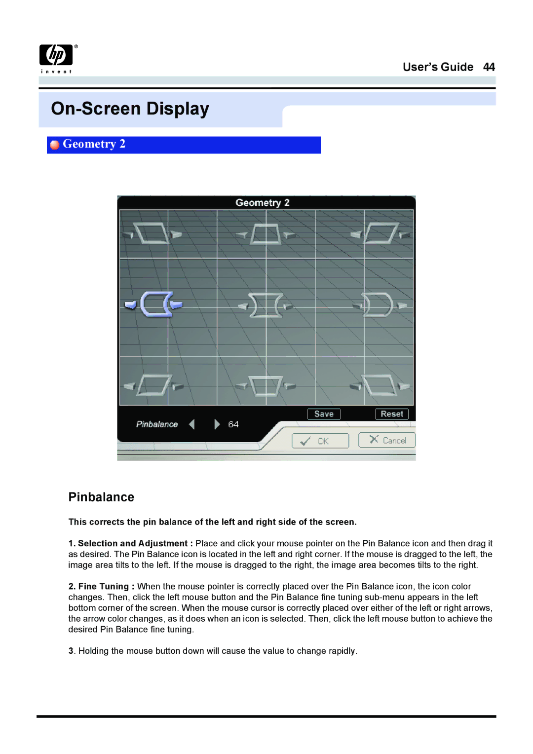 Samsung 757MB manual Pinbalance 