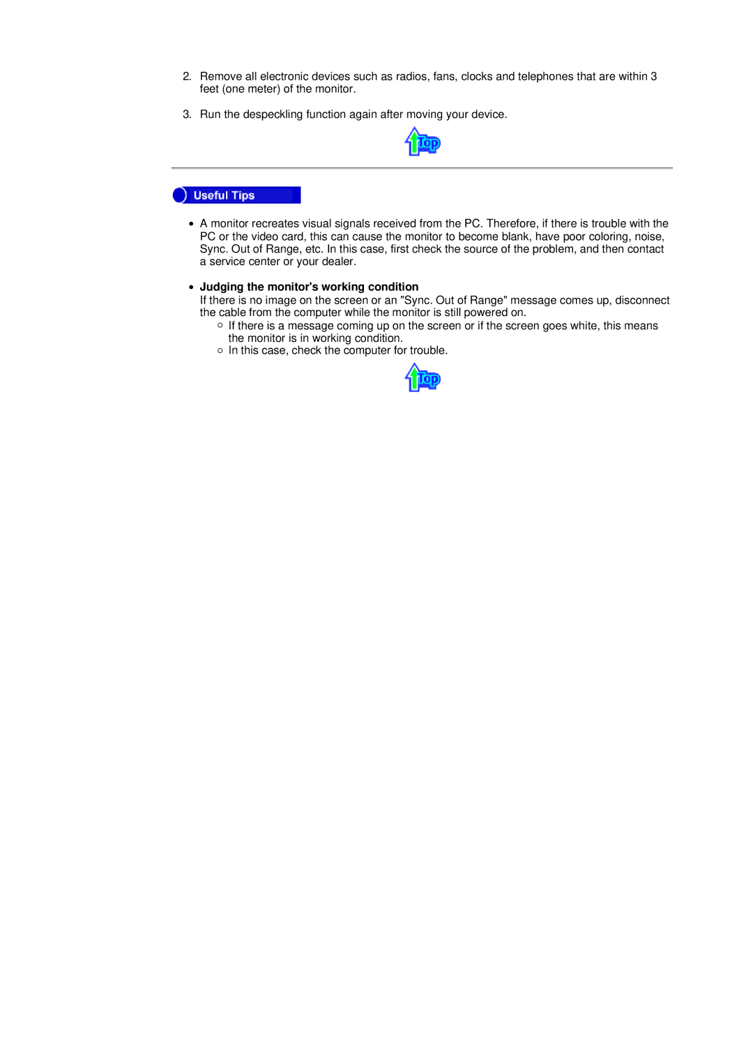 Samsung 757MB manual Judging the monitors working condition 