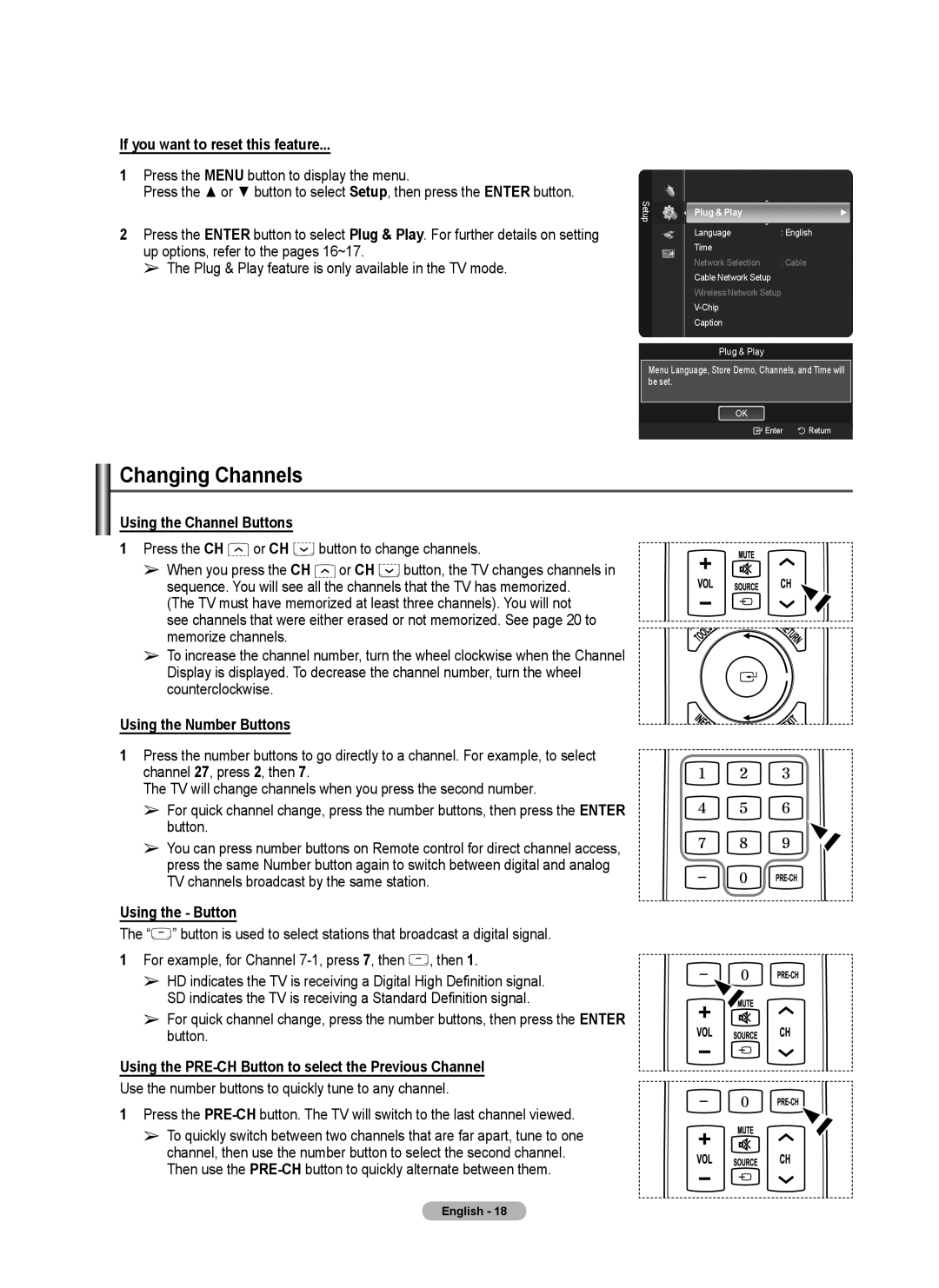 Samsung 760 Series user manual Changing Channels 