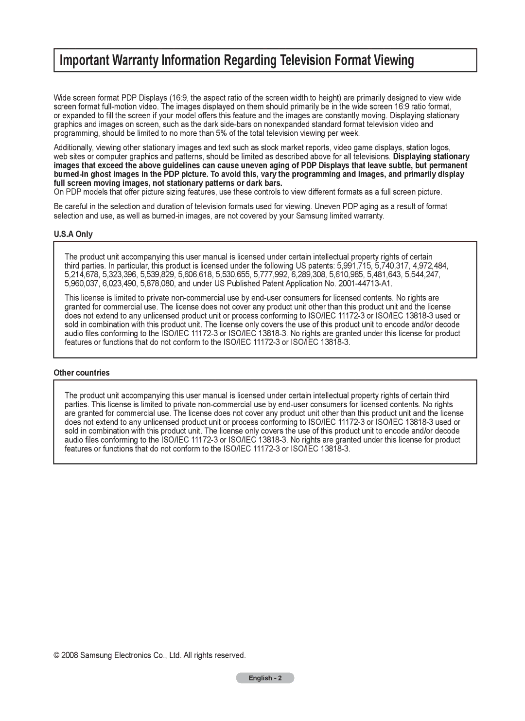 Samsung 760 Series user manual A Only, Other countries 