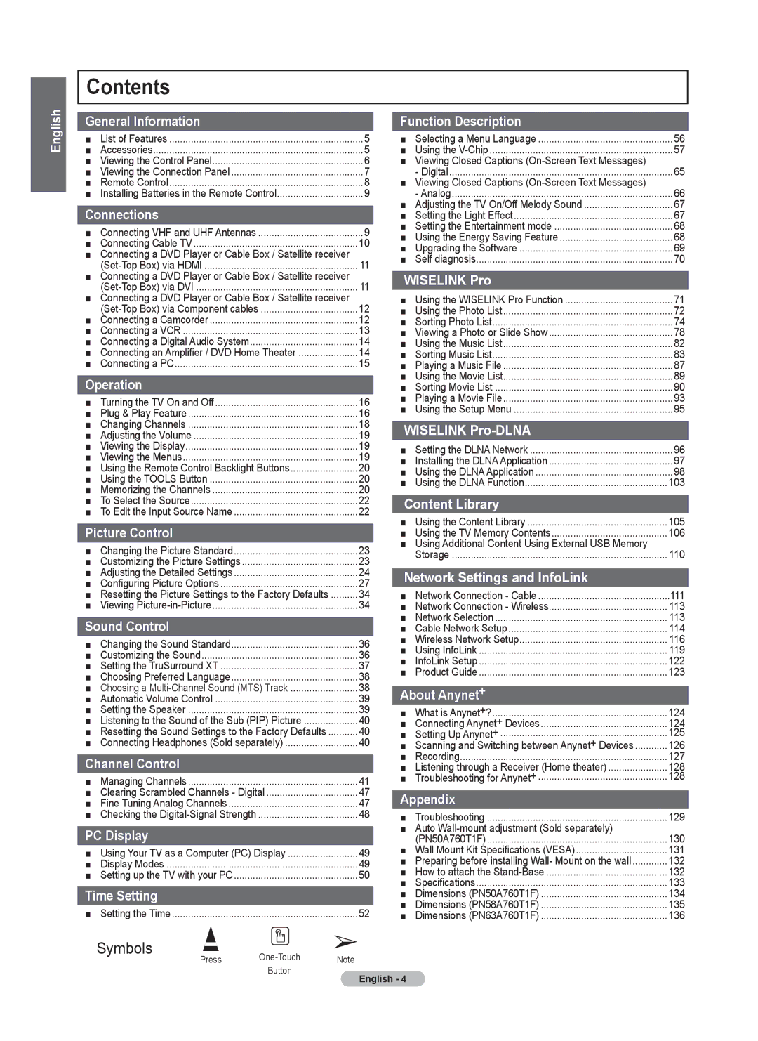 Samsung 760 Series user manual Contents 