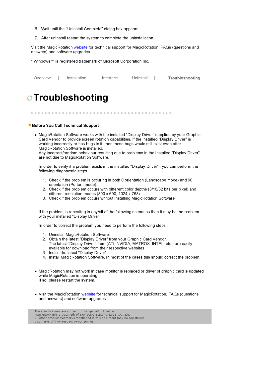 Samsung 760BF, 960BF manual Troubleshooting 