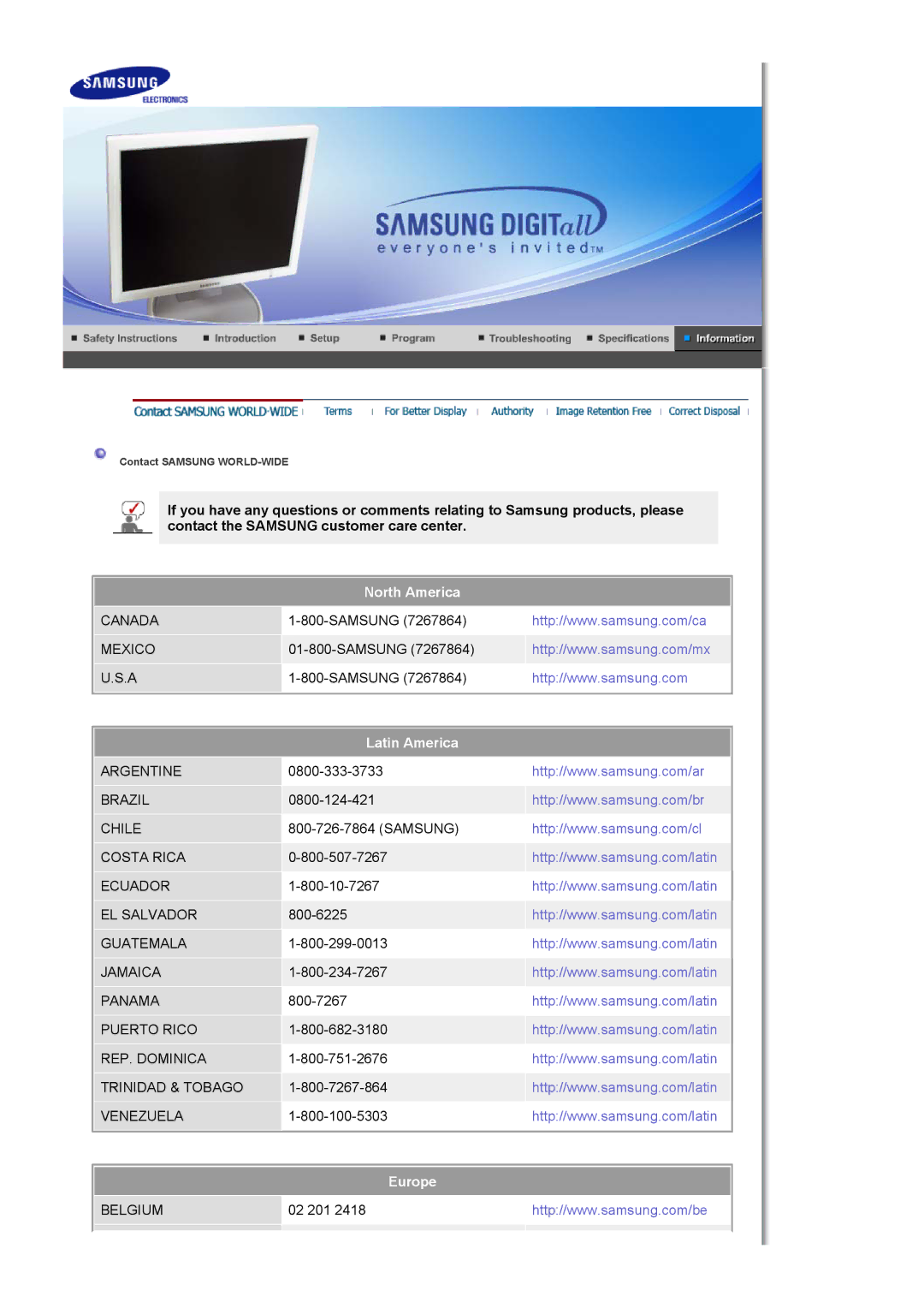 Samsung 960BF, 760BF manual North America 