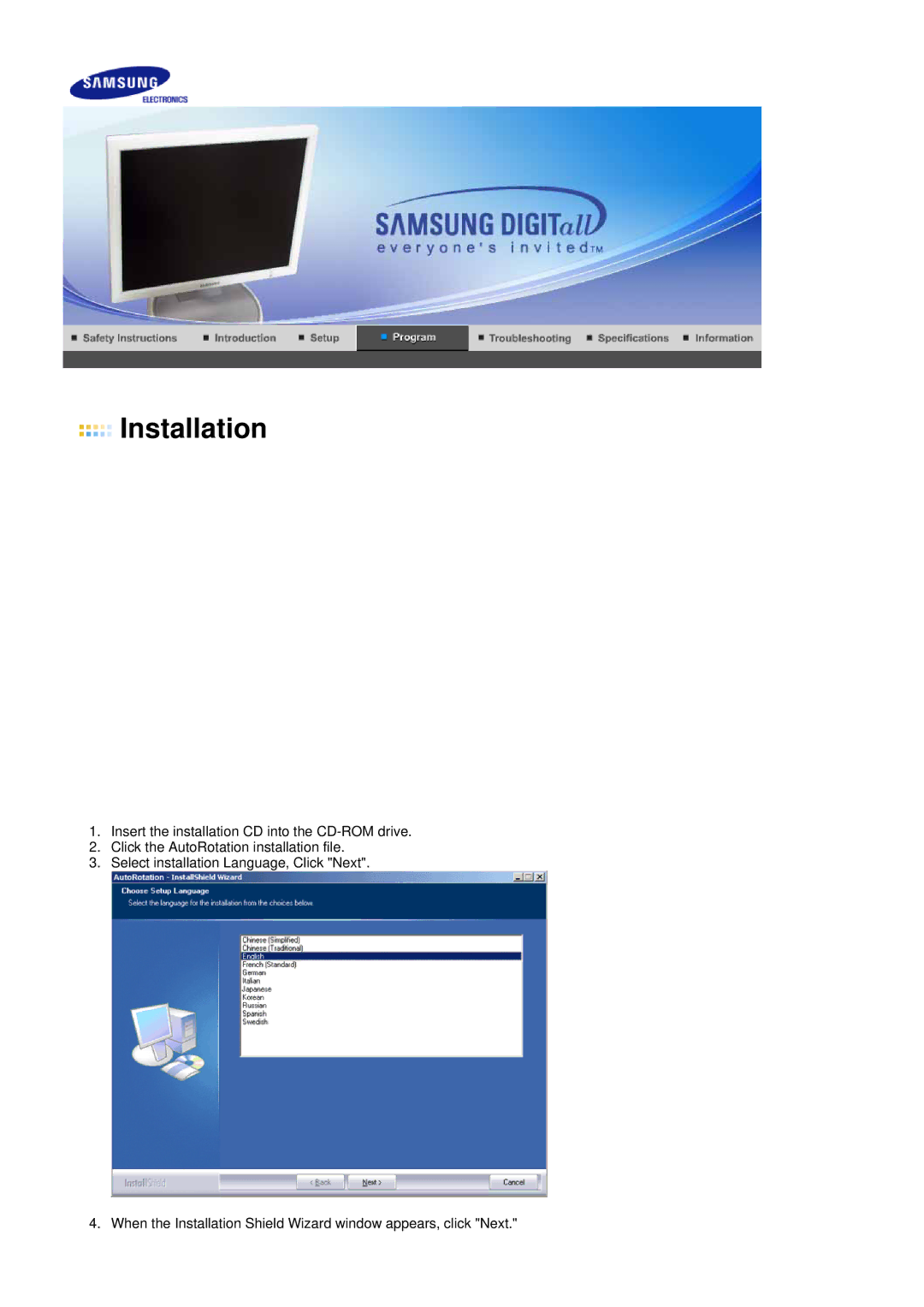 Samsung 760BF manual Installation 