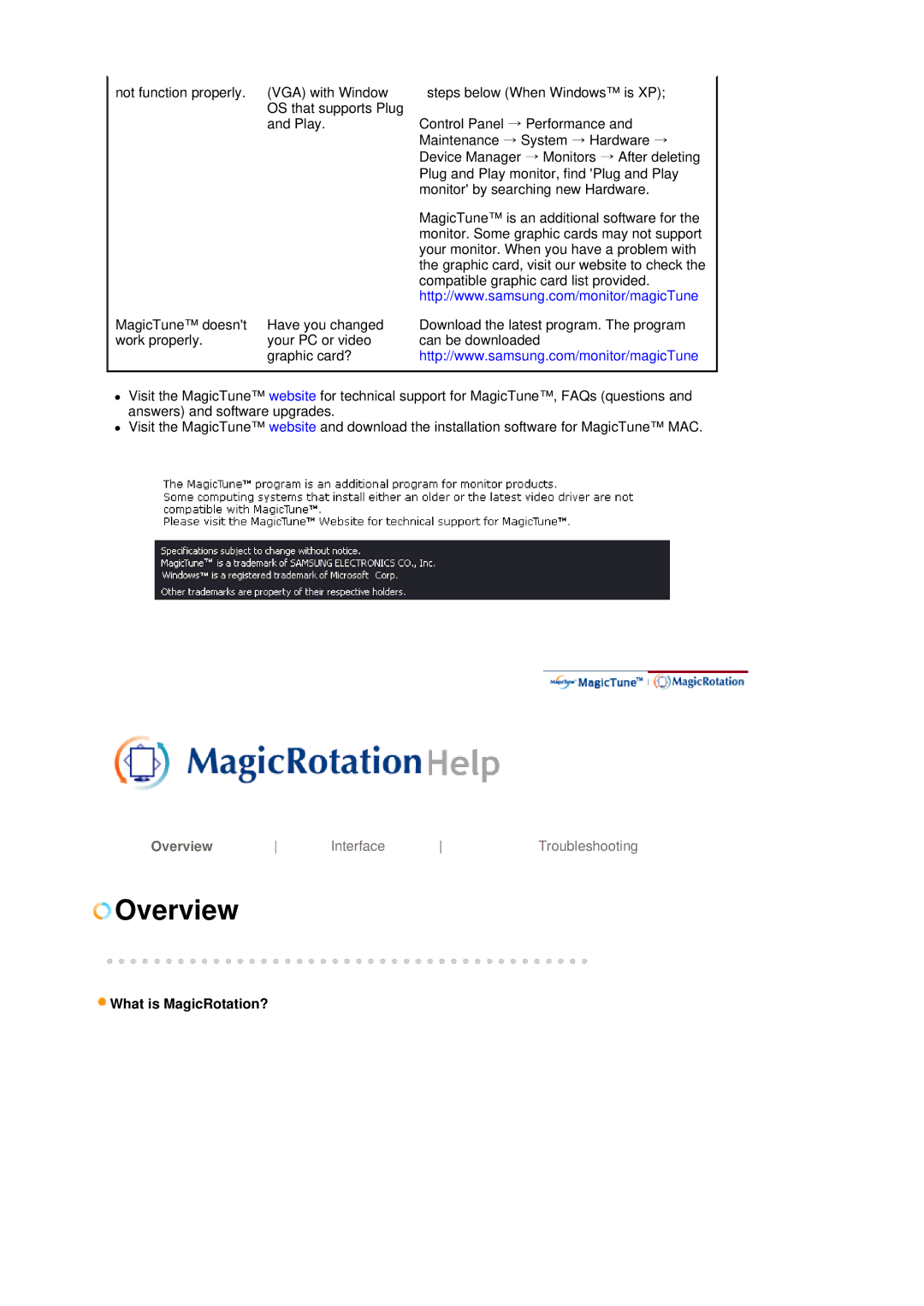 Samsung 760BF manual Overview, What is MagicRotation? 