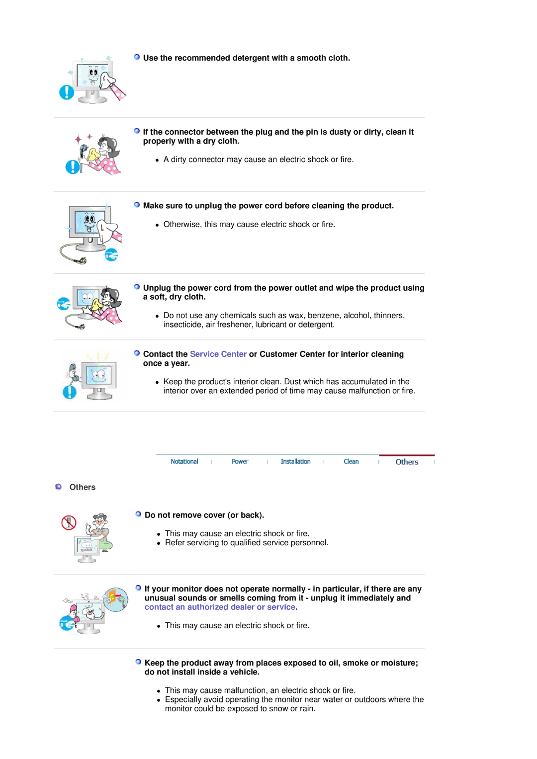 Samsung 760BF manual Others, Do not remove cover or back 