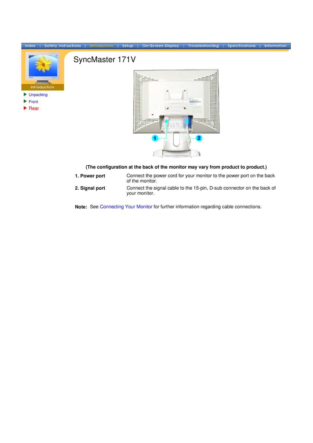 Samsung 760TFT manual Unpacking Front 