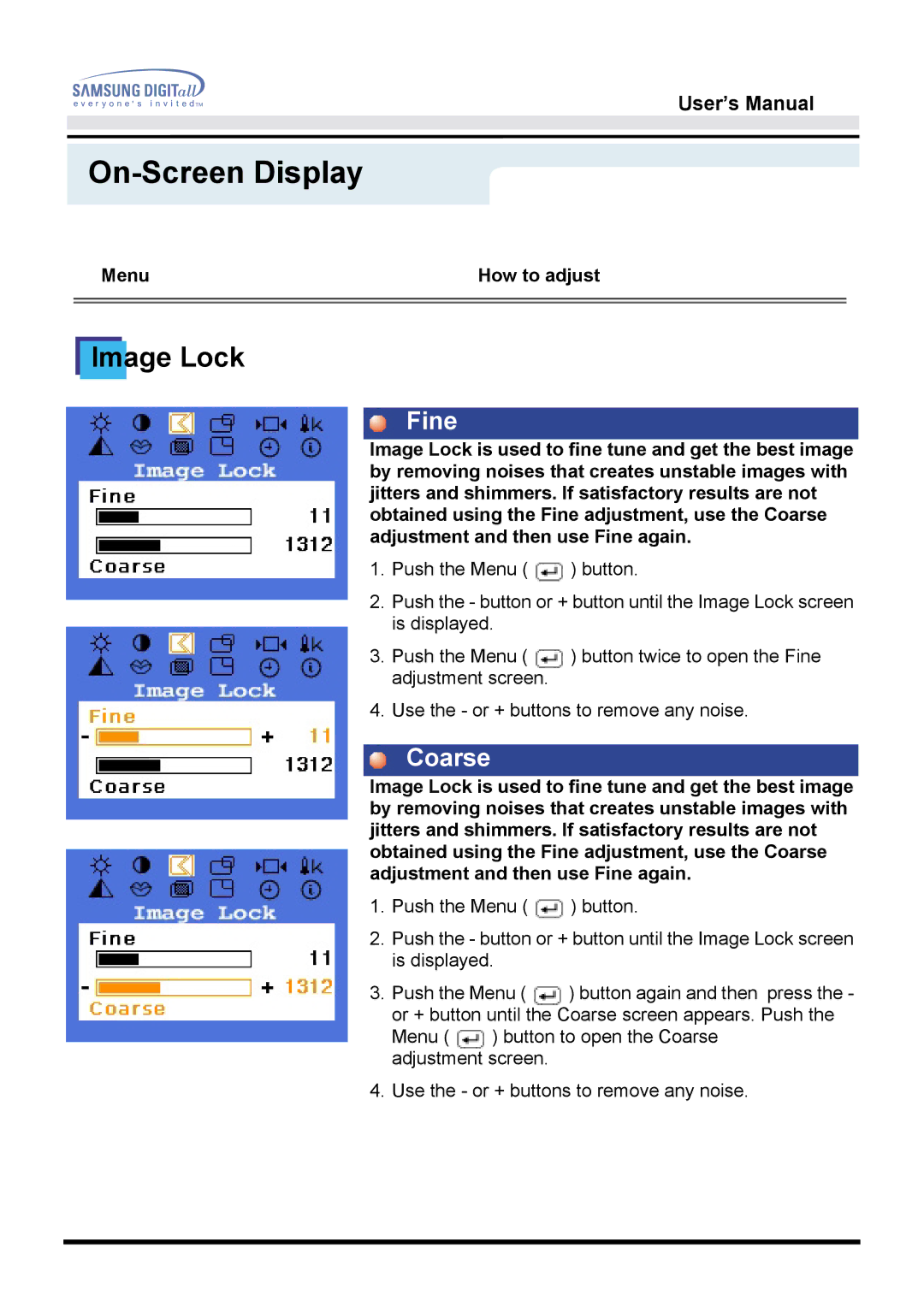 Samsung 760TFT manual Image Lock 