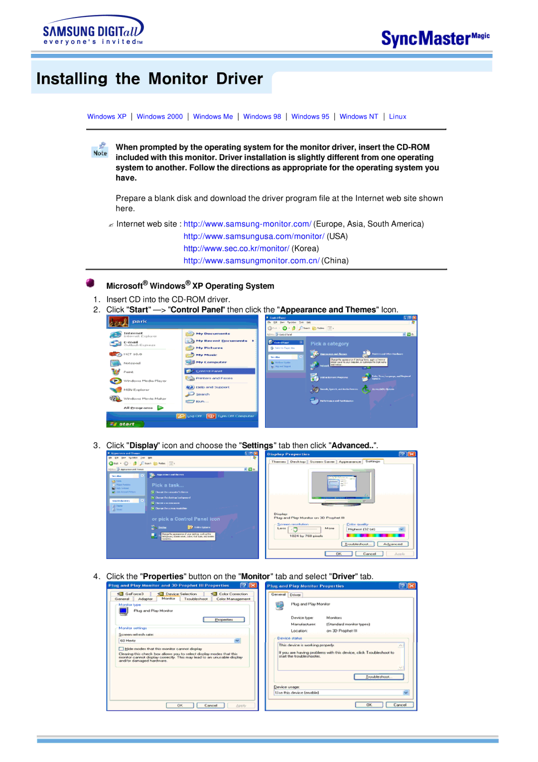 Samsung 763MB manual Microsoft Windows XP Operating System 