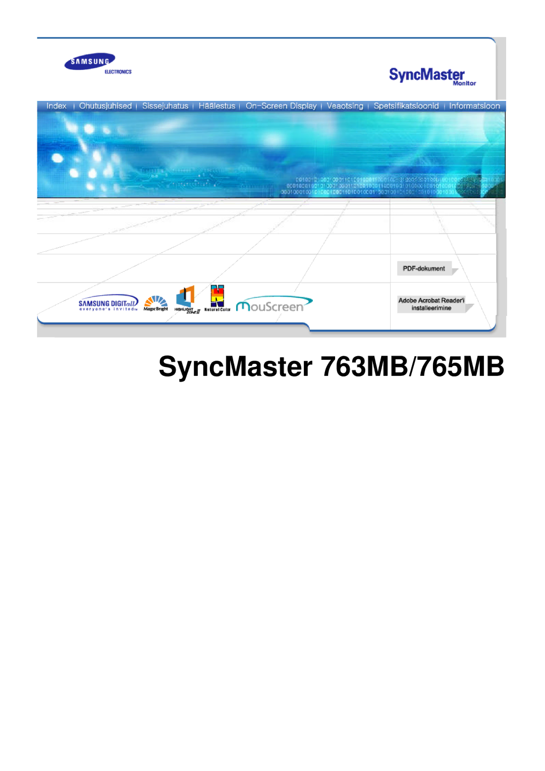 Samsung manual SyncMaster 763MB/765MB 