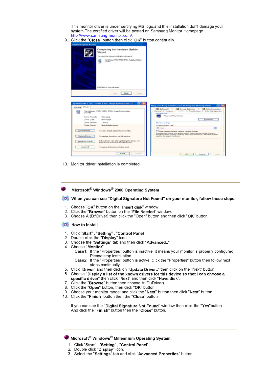 Samsung 790DF manual How to install Click Start , Setting , Control Panel 