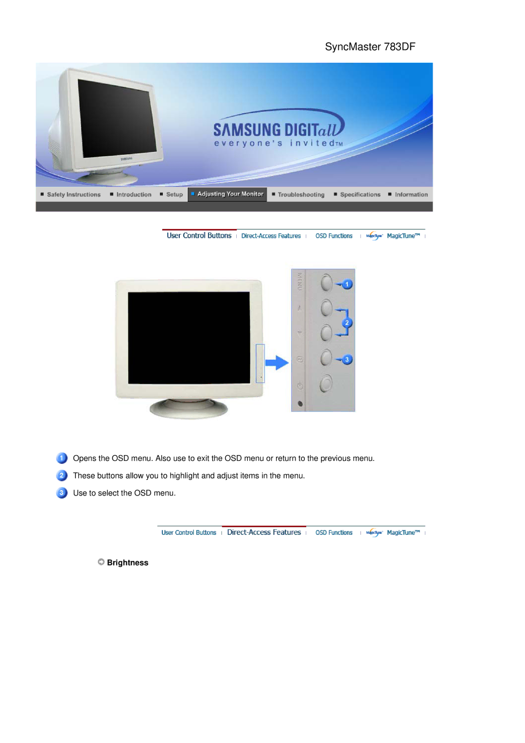 Samsung 797DF, 793S, 793V, 795DF, 795MB, 591v, 793DF manual SyncMaster 783DF 