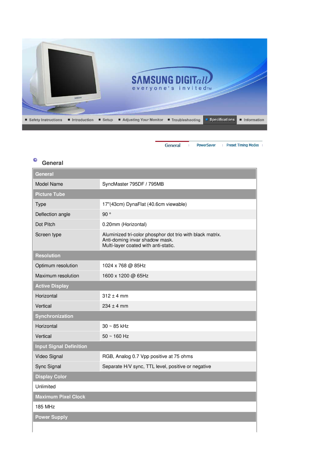 Samsung 795DF, 793S, 797DF, 793V, 795MB, 783DF, 591v, 793DF manual General 