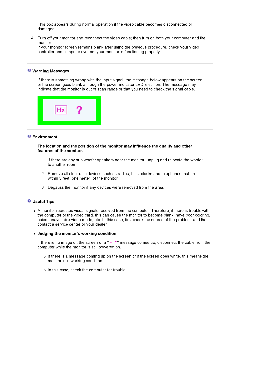 Samsung 592V, 592S, 794V, 794S manual Useful Tips 