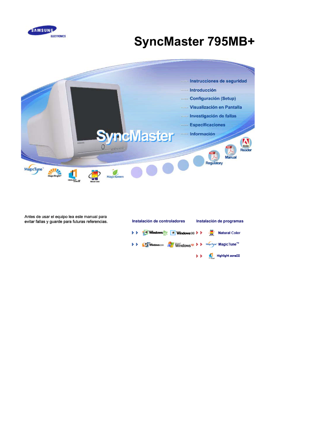 Samsung manual SyncMaster 795MB+ 