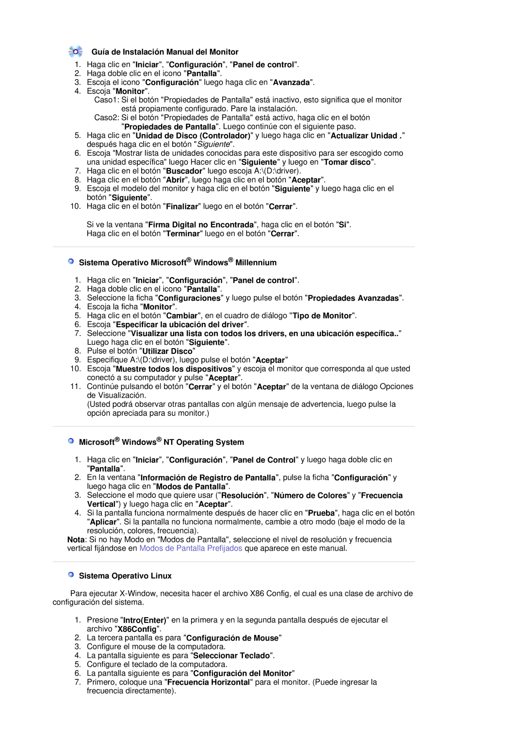 Samsung 795MB+ manual Microsoft Windows NT Operating System, Sistema Operativo Linux 