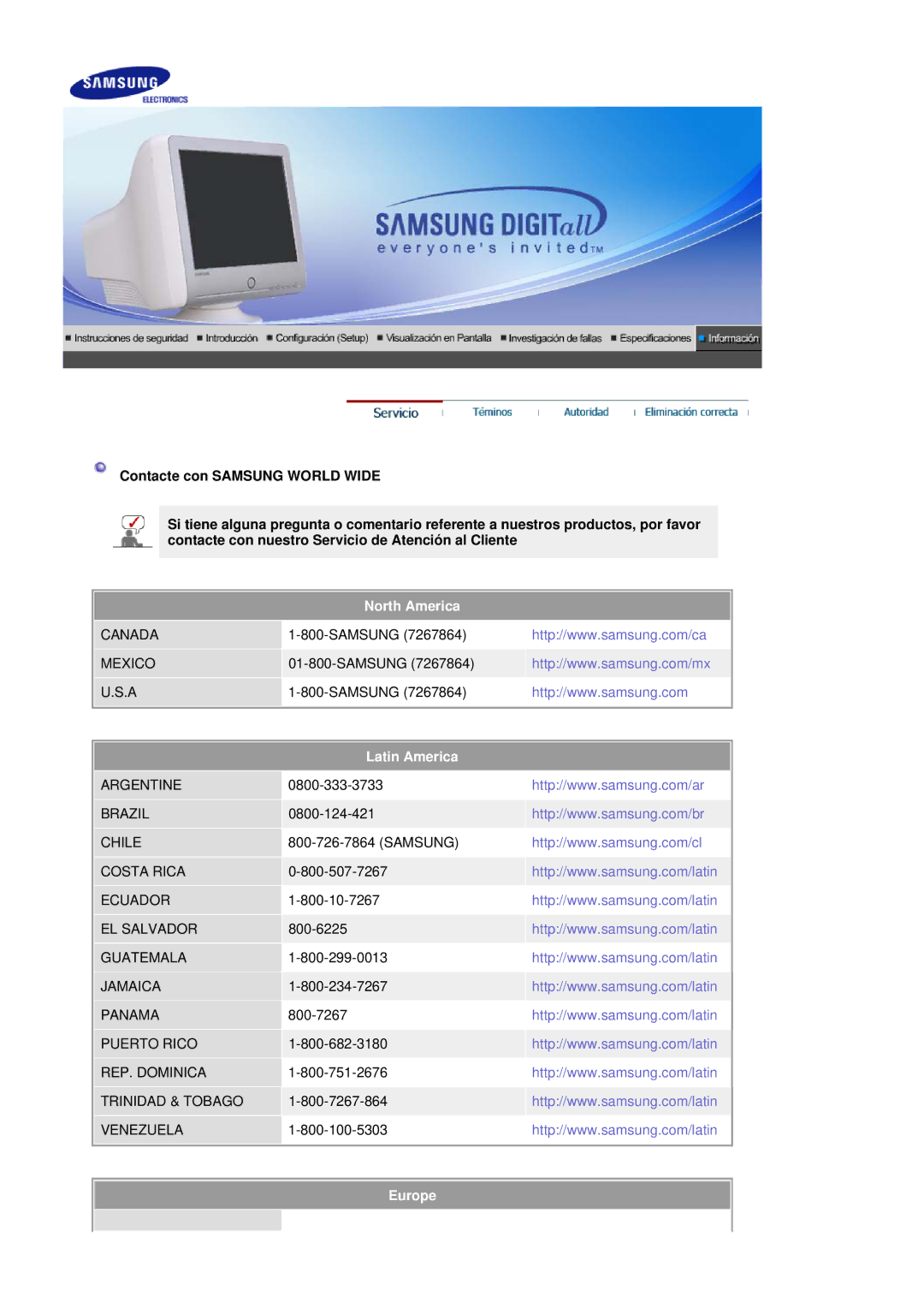 Samsung 795MB+ manual North America 