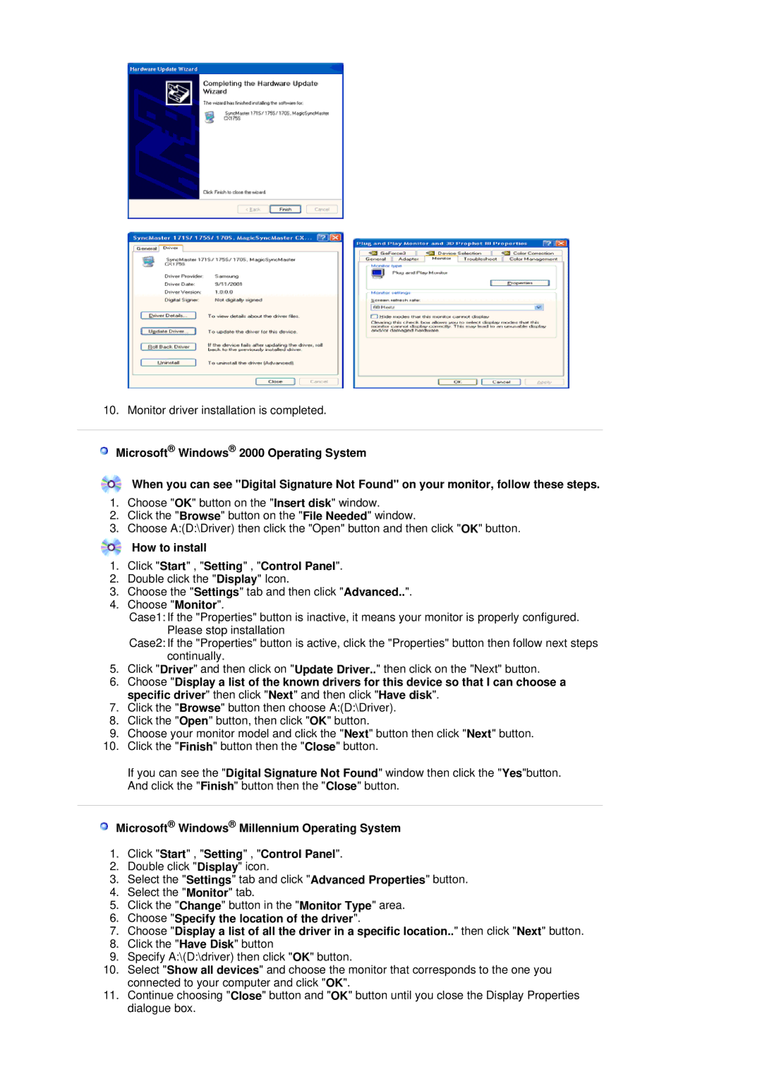 Samsung 795MB+ manual How to install Click Start , Setting , Control Panel 