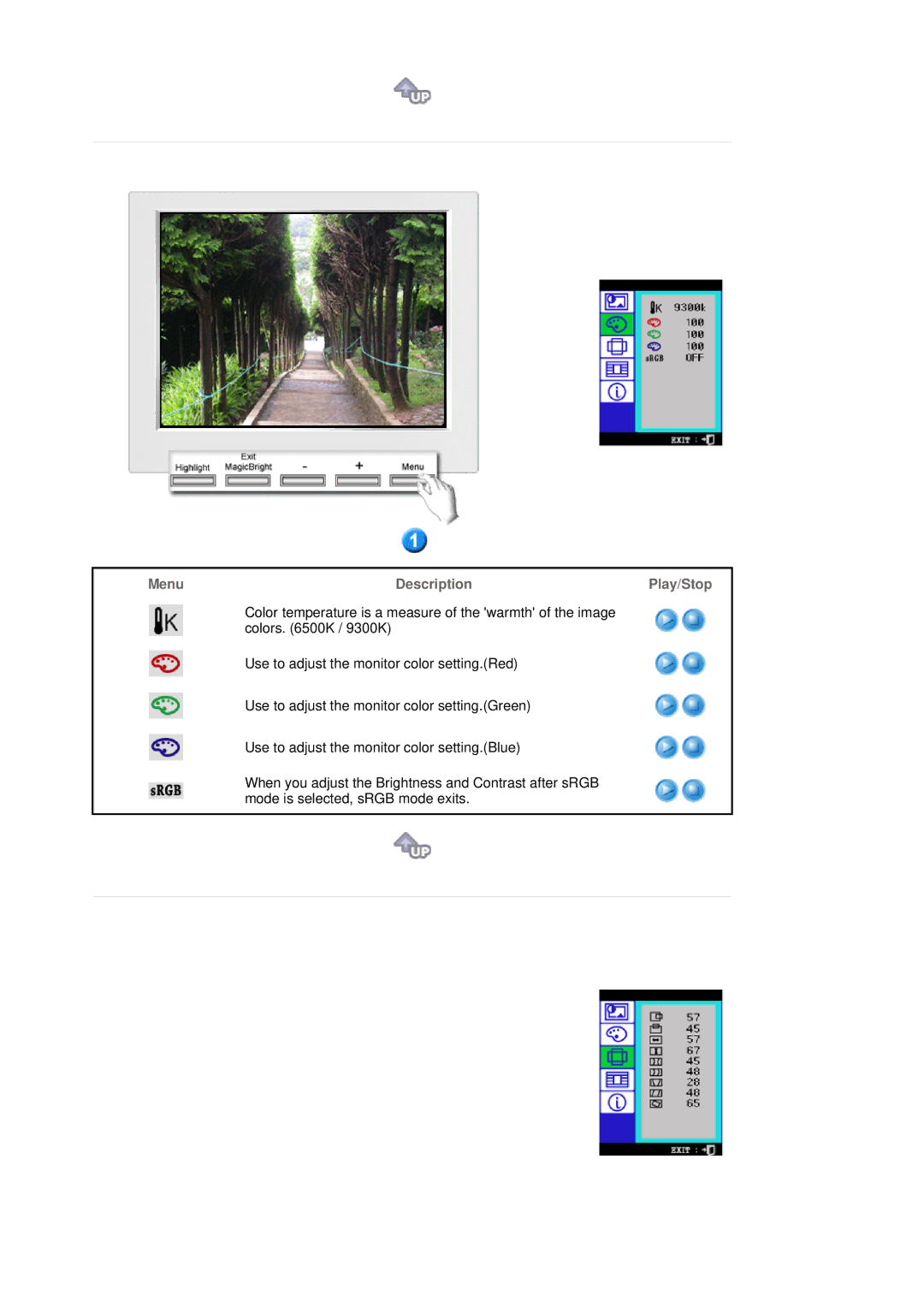 Samsung 795MB+ manual Menu Description Play/Stop 