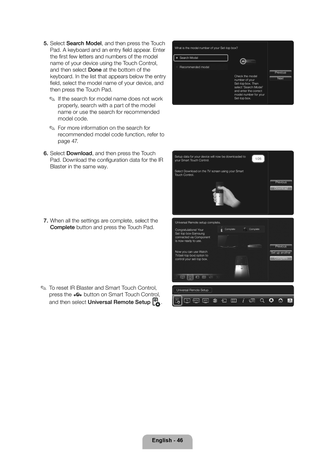 Samsung 8000 user manual Your Smart Touch Control 