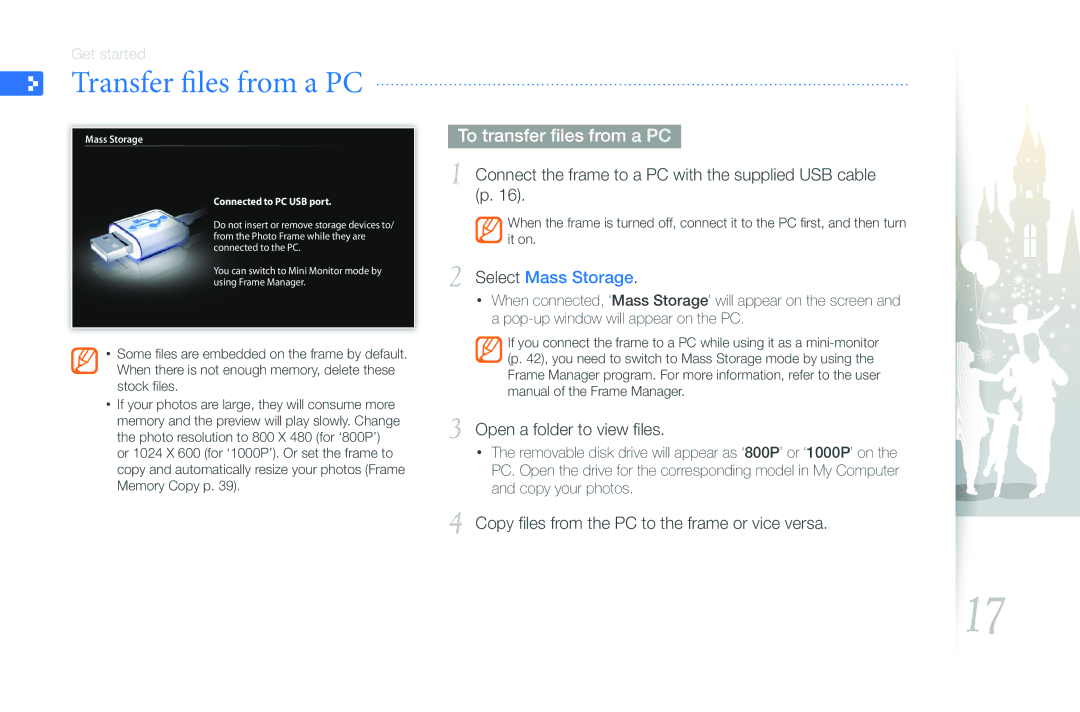 Samsung 800P user manual Transfer files from a PC, To transfer files from a PC, Open a folder to view files 