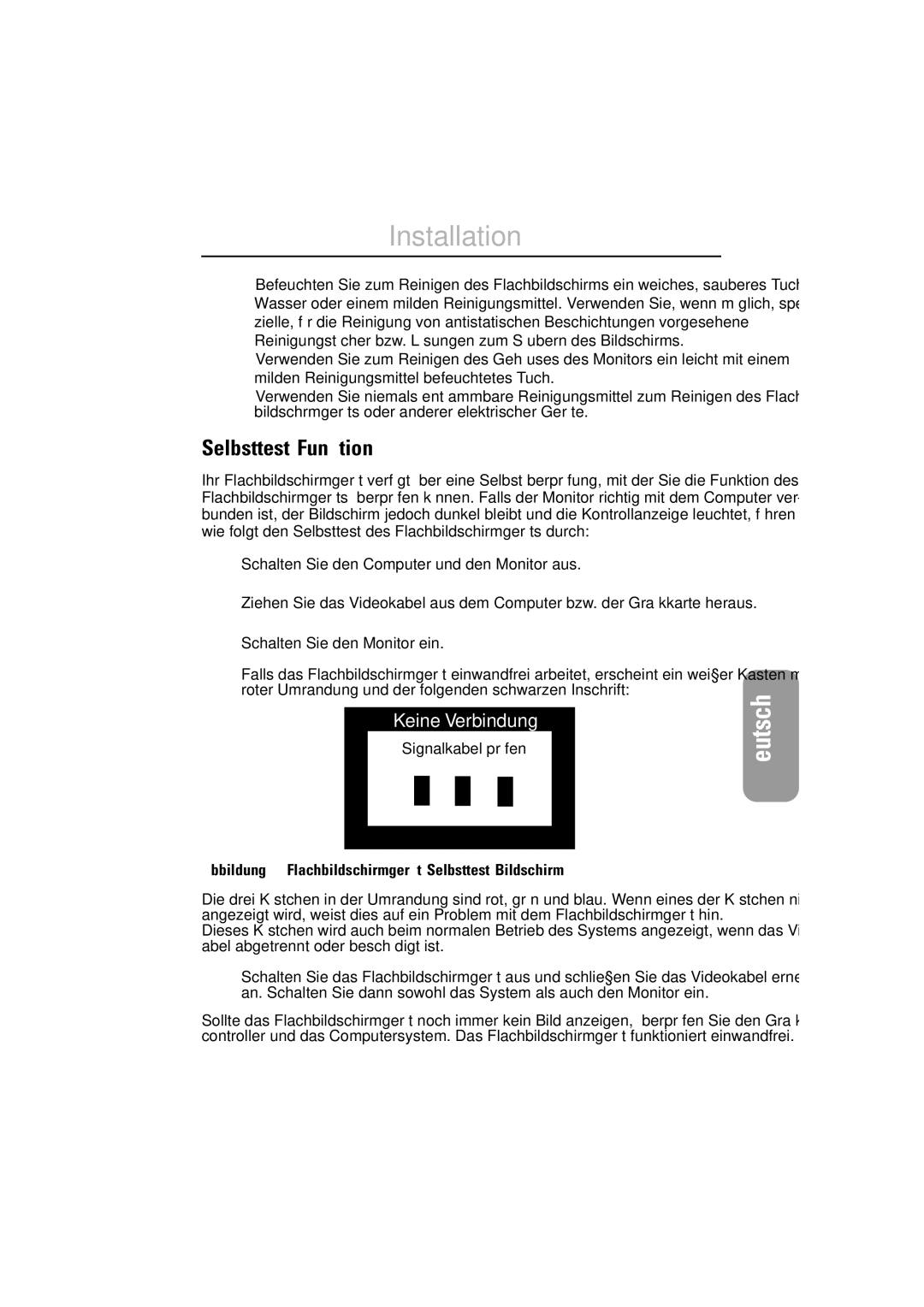 Samsung LSA800SN/XEG Selbsttest-Funktion, Schalten Sie den Computer und den Monitor aus, Schalten Sie den Monitor ein 